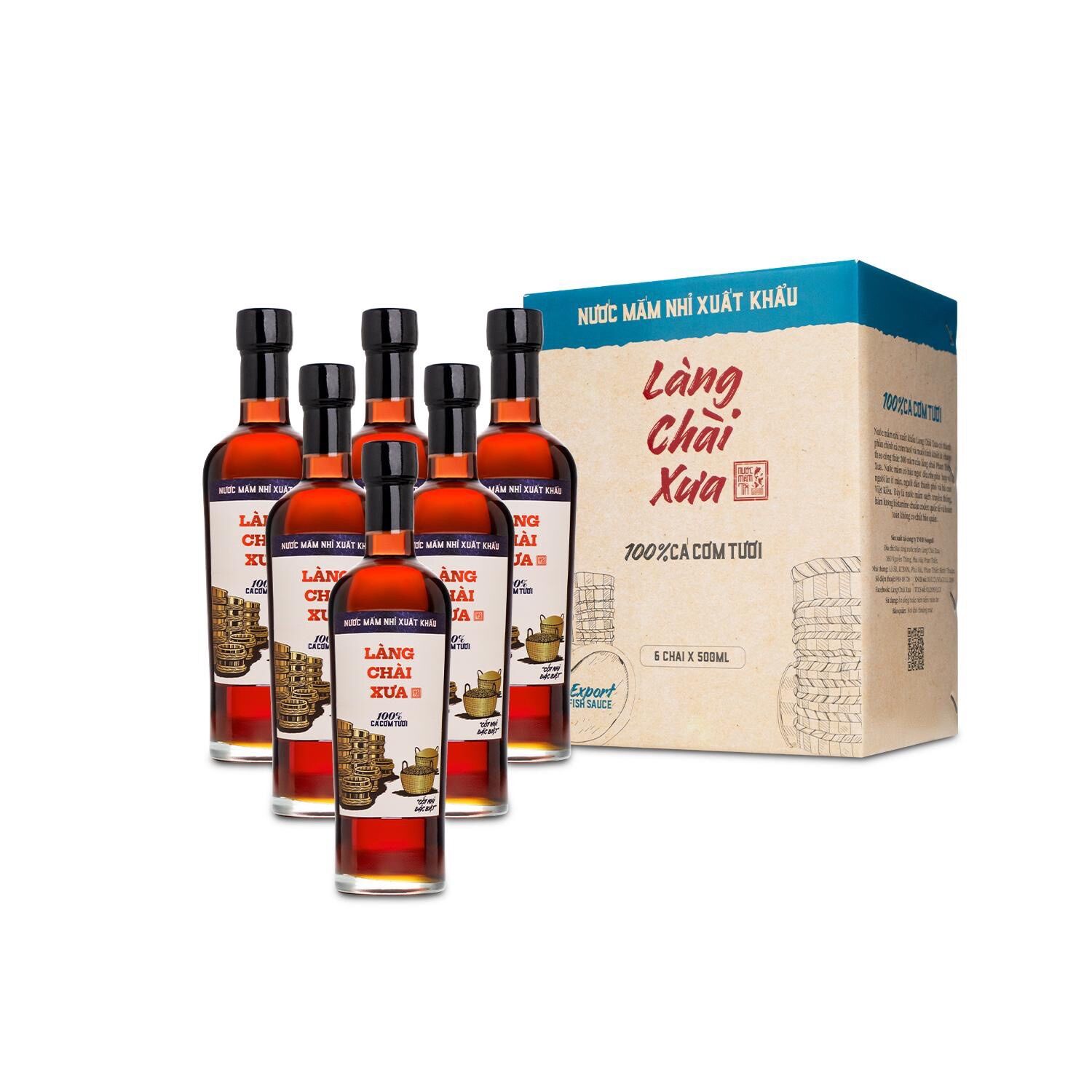 Nước mắm nhỉ xuất khẩu nhãn xanh 500ml - làng chài xưa