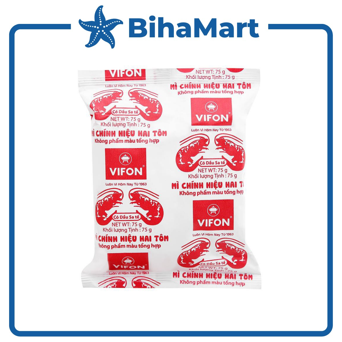 [BOX OF 30 PACKAGES] - VIFON - ORIGINAL HAI TOM NOODLES (75G/PACKAGE)