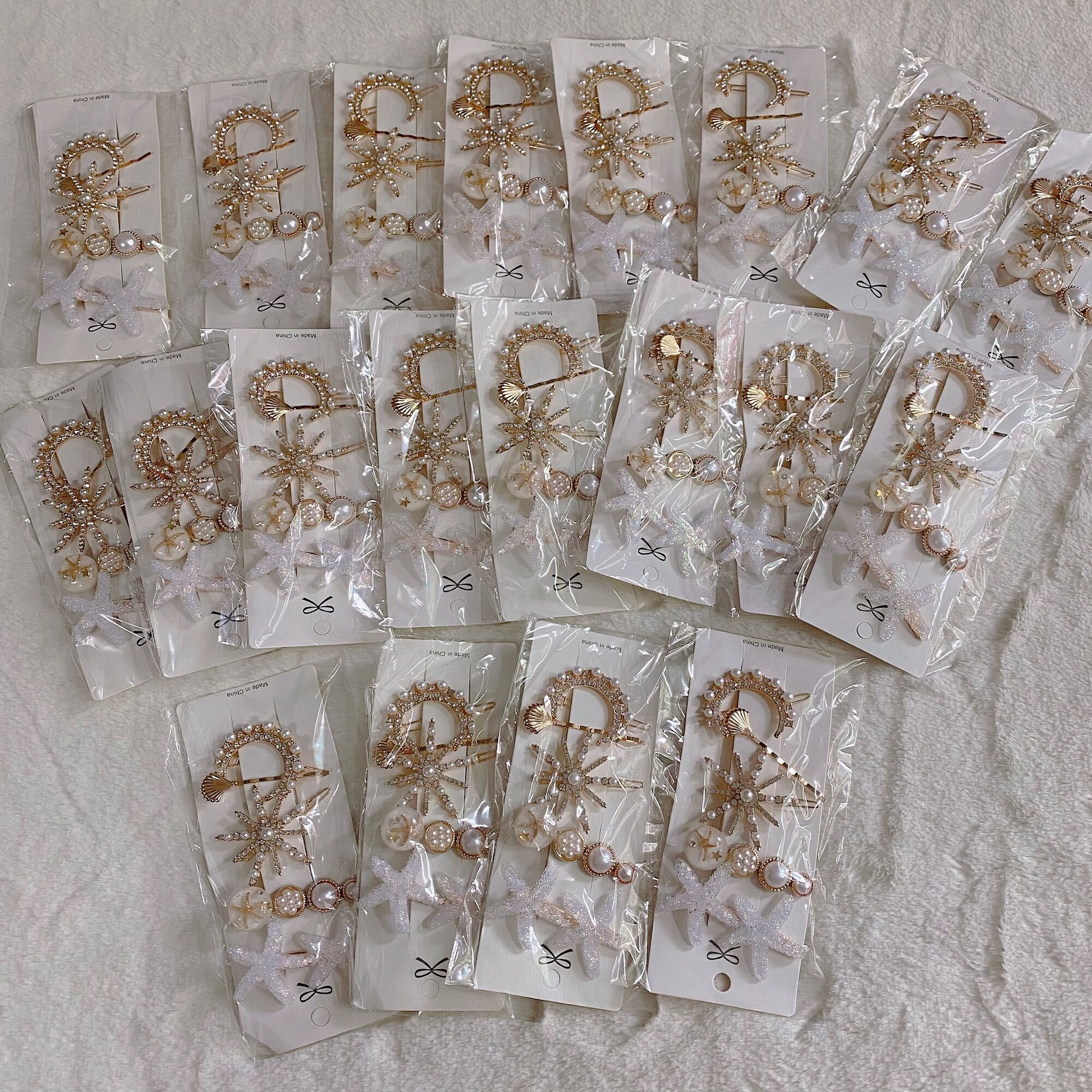 SET 5 KẸP TÓC ĐÍNH ĐÁ PHONG CÁCH HÀN QUỐC ( mẫu SAO BIỂN )