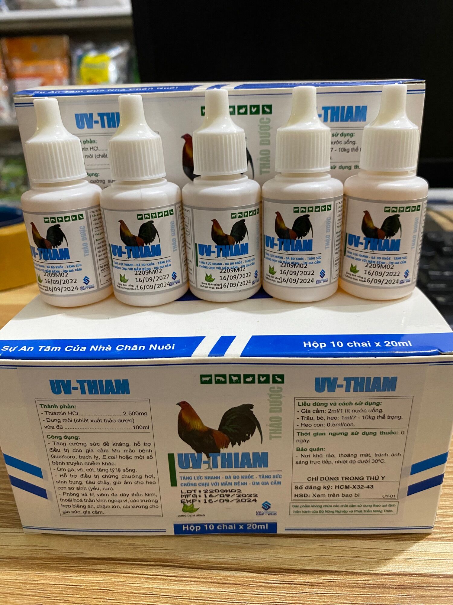 Uv thiam 20ml tăng bo, tăng lực, tăng sức gà đá, gà chọi, úm gà co