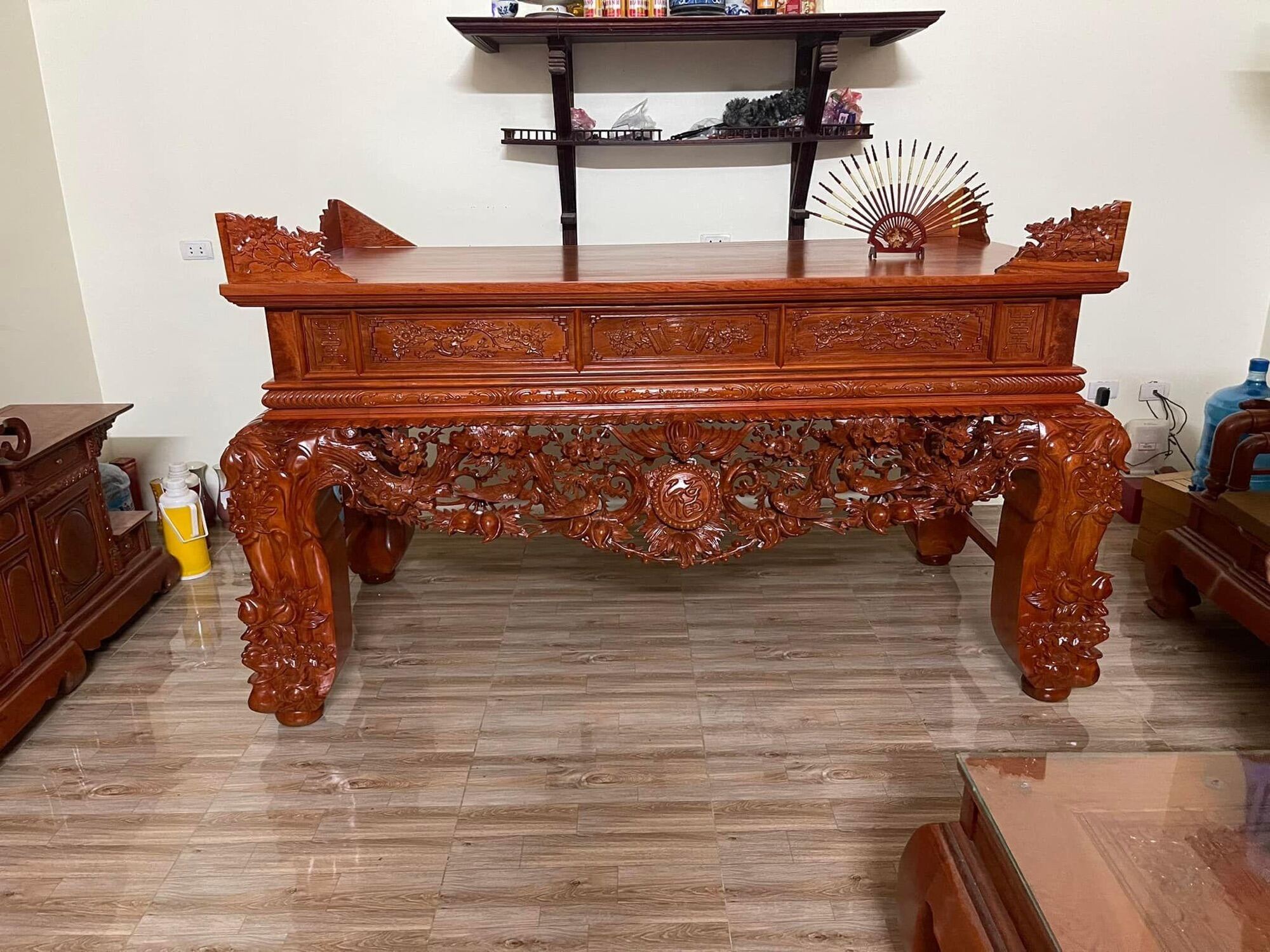 sập thờ gỗ mít chân 24cm mai điểu