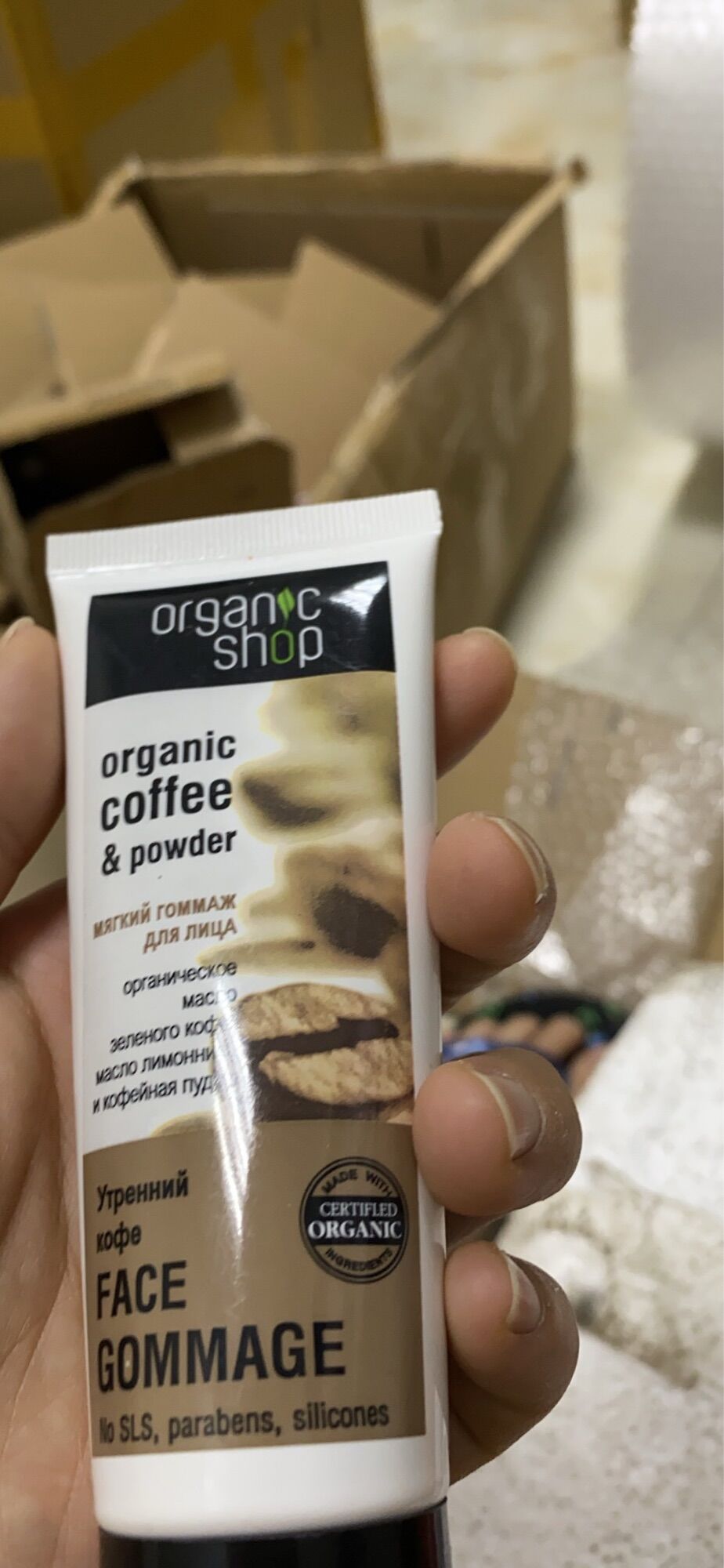 Tẩy Da Chết Body Và Tẩy Da Chết Mặt Organic Shop Dưỡng Da Trắng Sáng Hạt Cafe Giúp Mềm Mịn Da Sạch Mụn