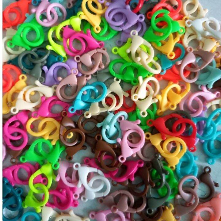 Túi 10 khoá càng cua nhựa nhiều màu làm khoá vòng handmade