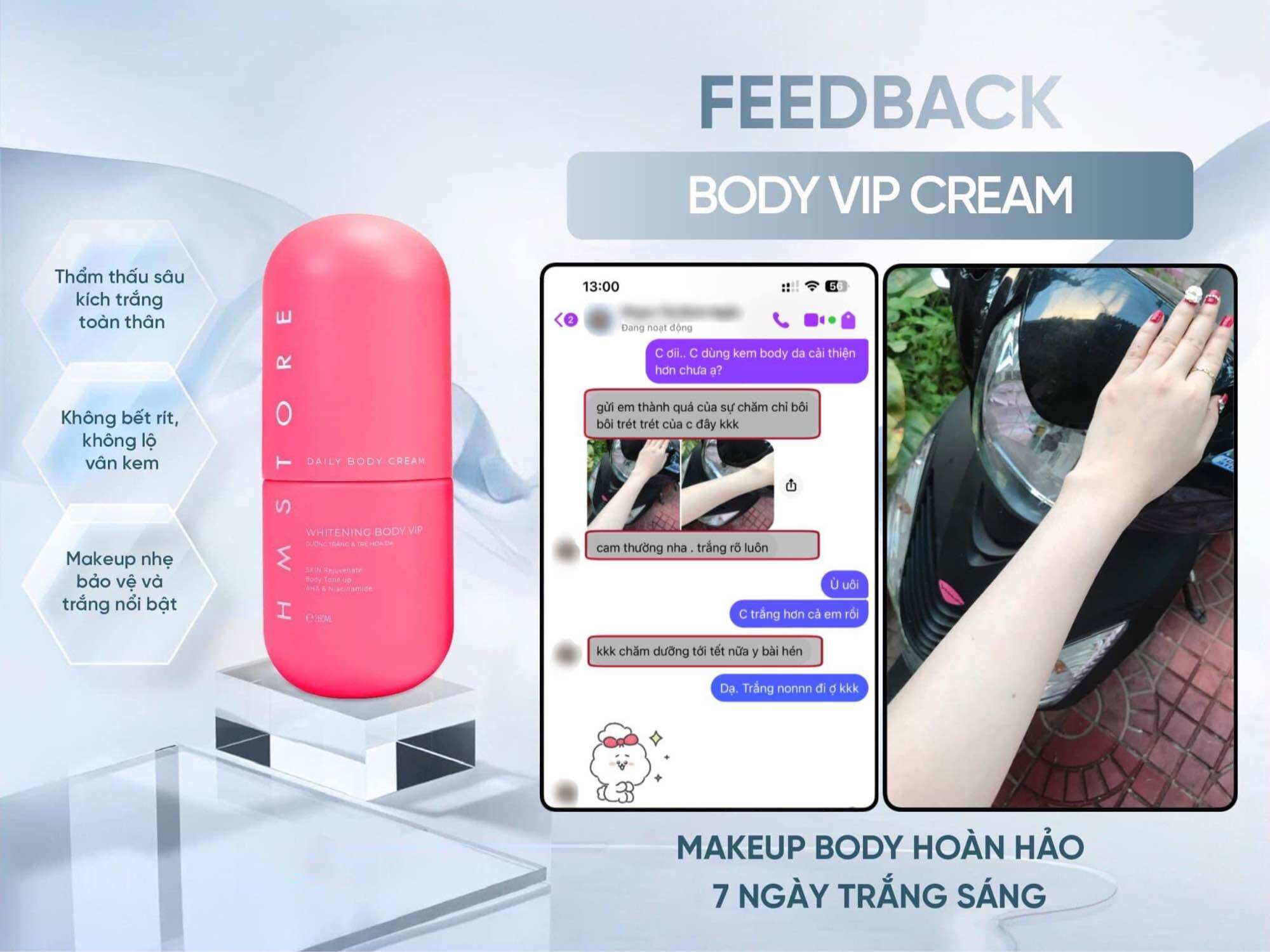 BODY VIP HM STORE  ( tặng kích trắng )