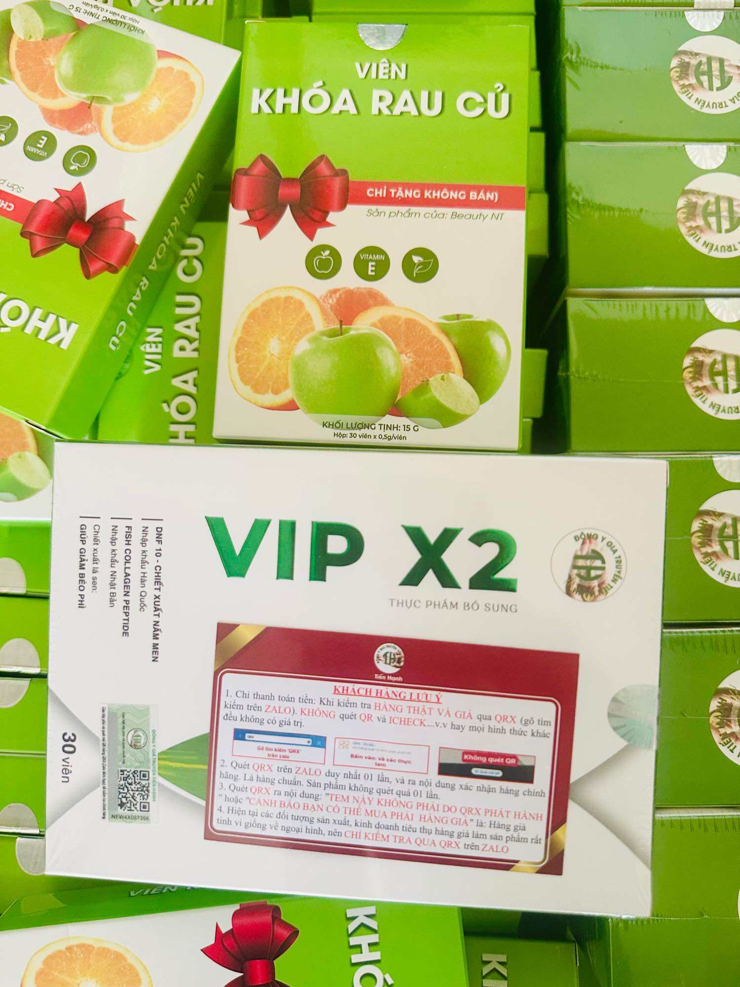 (Nguyên tem check) Giảm cân Tiến Hạnh VIP X2 hộp 30v Tặng kèm 30v detox táo. 