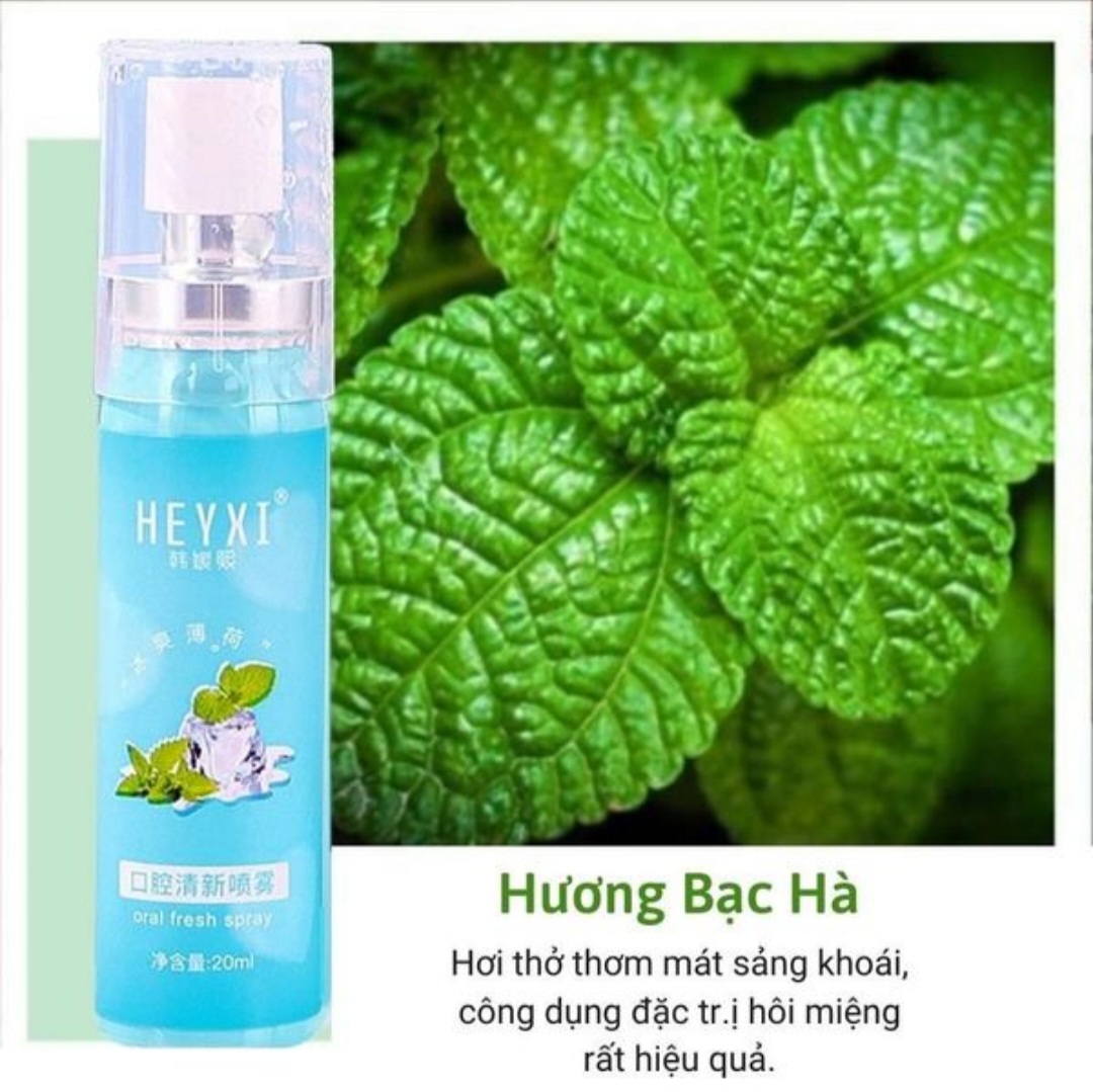 Xịt Thơm Miệng Heyxi. Xịt Thơm Miệng Hương Đào & Bạc Hà