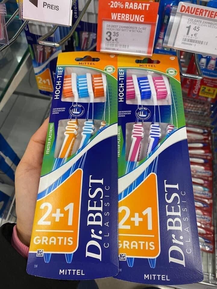 Bàn chải drbest vỉ 3 Đức