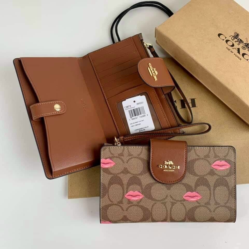 VÍ COACH TECH PHONE WALLET HỌA TIẾT SIÊU ĐẸP
