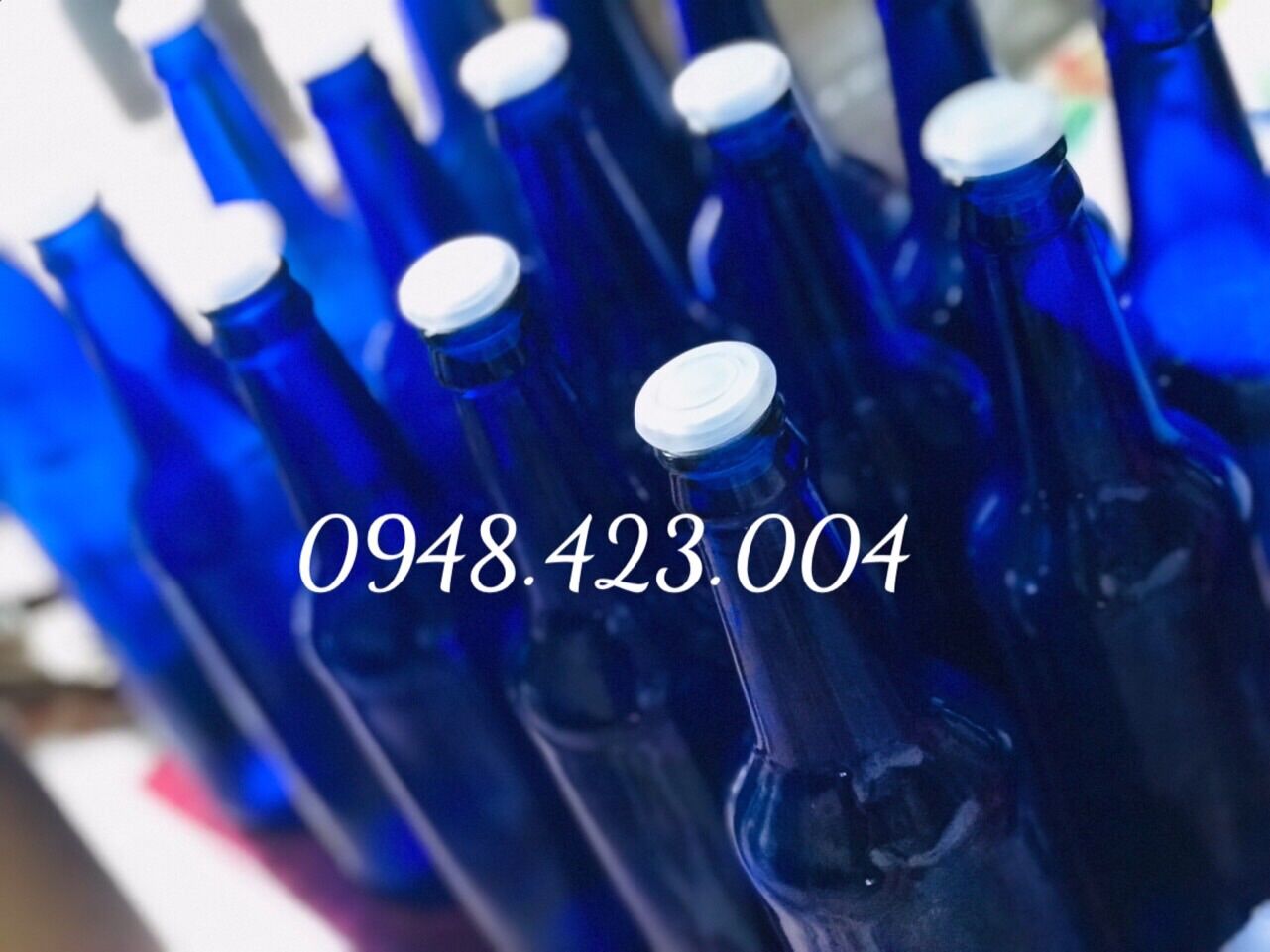 Chai Thuỷ Tinh Xanh Dương 500ml