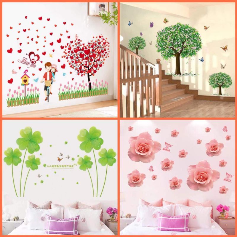 Decal dán tường, Decal trang trí phòng ngủ, phòng khách siêu xinh.