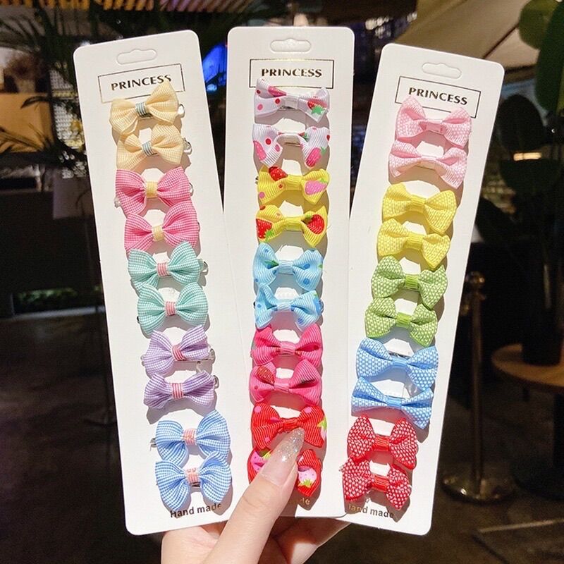 Set 10 kẹp tóc nơ xinh xắn đáng yêu cho bé