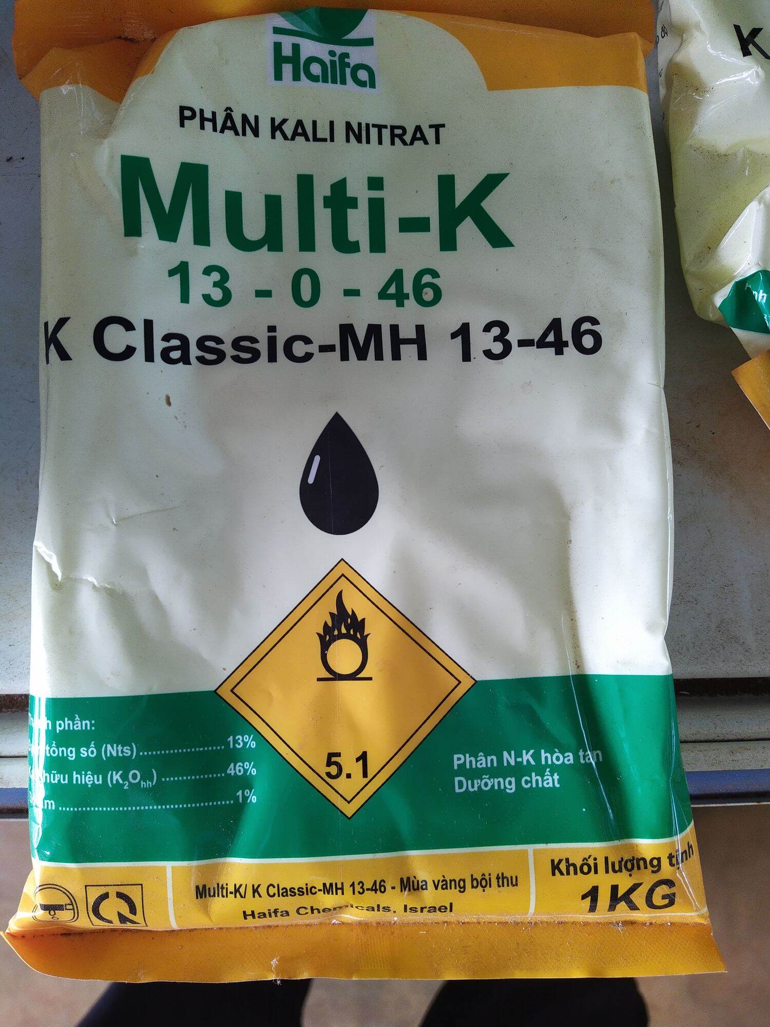 Gói 2kg phân kali nitrat, multi-k 13-0-46 haifa kích hoa thúc trái