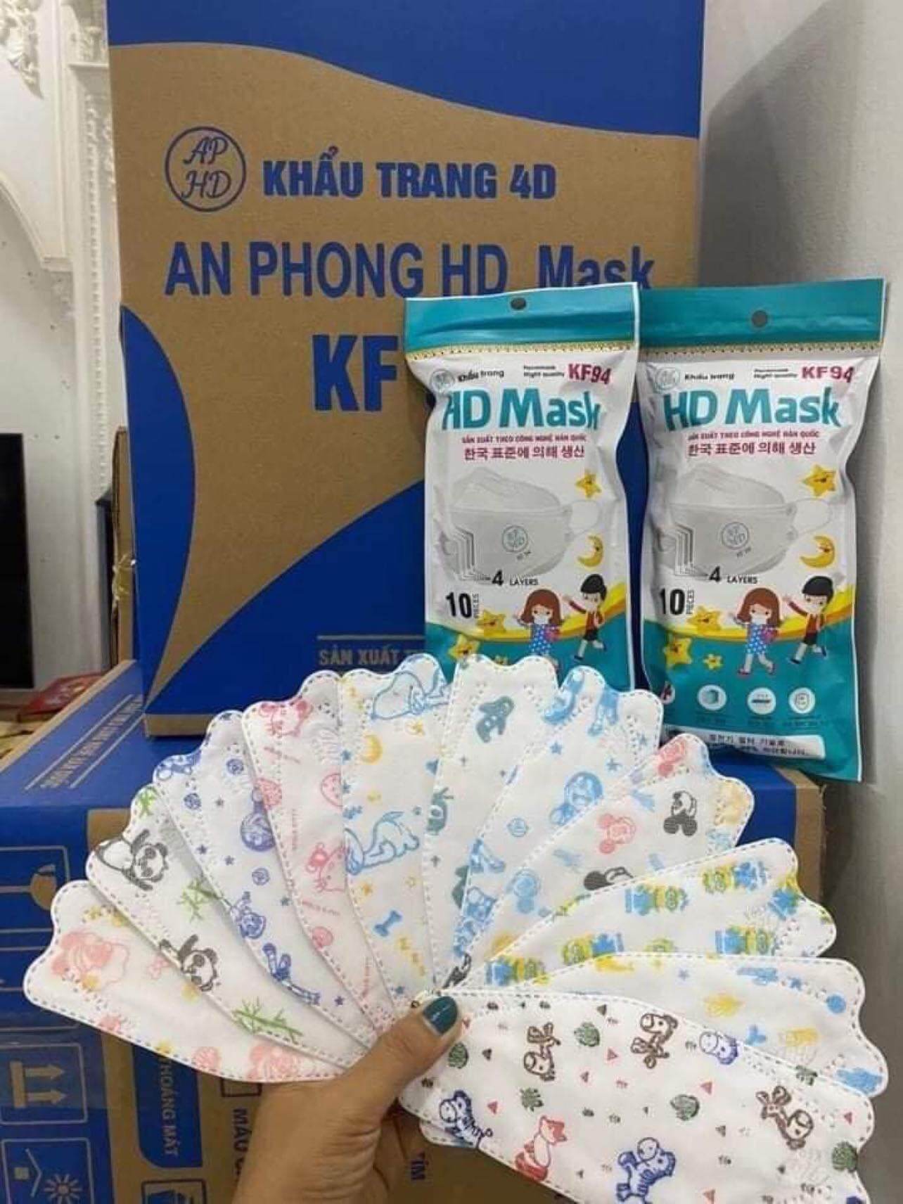 Set 50c khẩu trang cho bé từ 3-7 tuổi