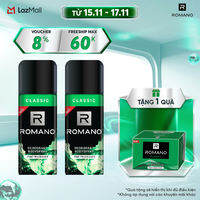 [Lazada trợ giá 15K] Combo 2 Xịt toàn thân ngăn mồ hôi và mùi cơ thể Romano 150ml