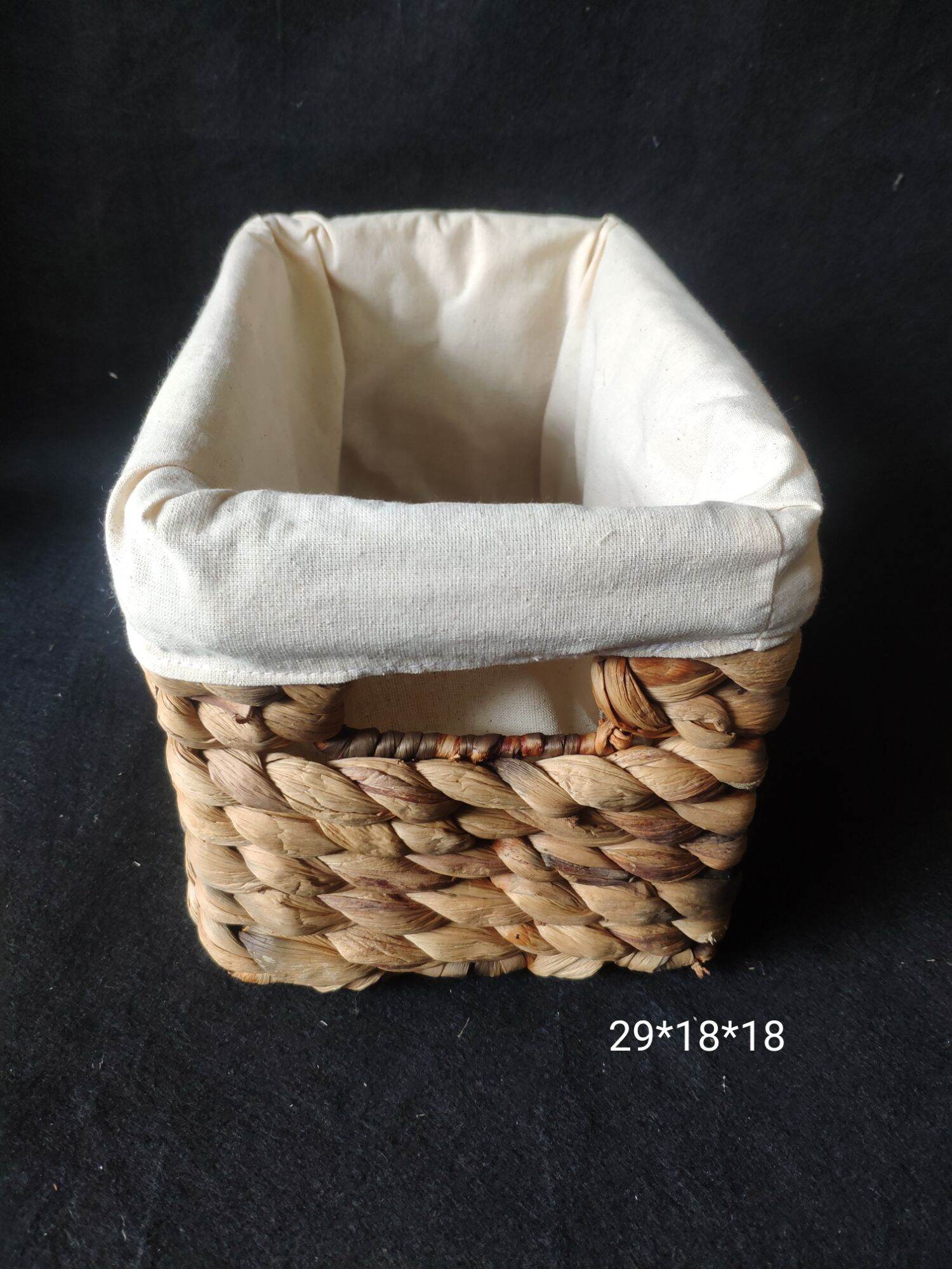 giỏ, sọt lục bình vải lót 29*18*18