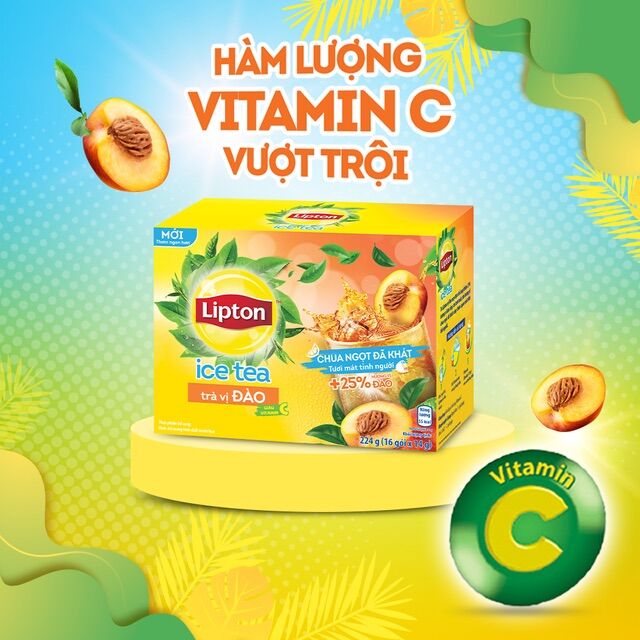 COMBO 16 GÓI TRÀ LIPTON HOÀ TAN VỊ CHANH/ĐÀO/XOÀI(NGẪU NHIÊN)