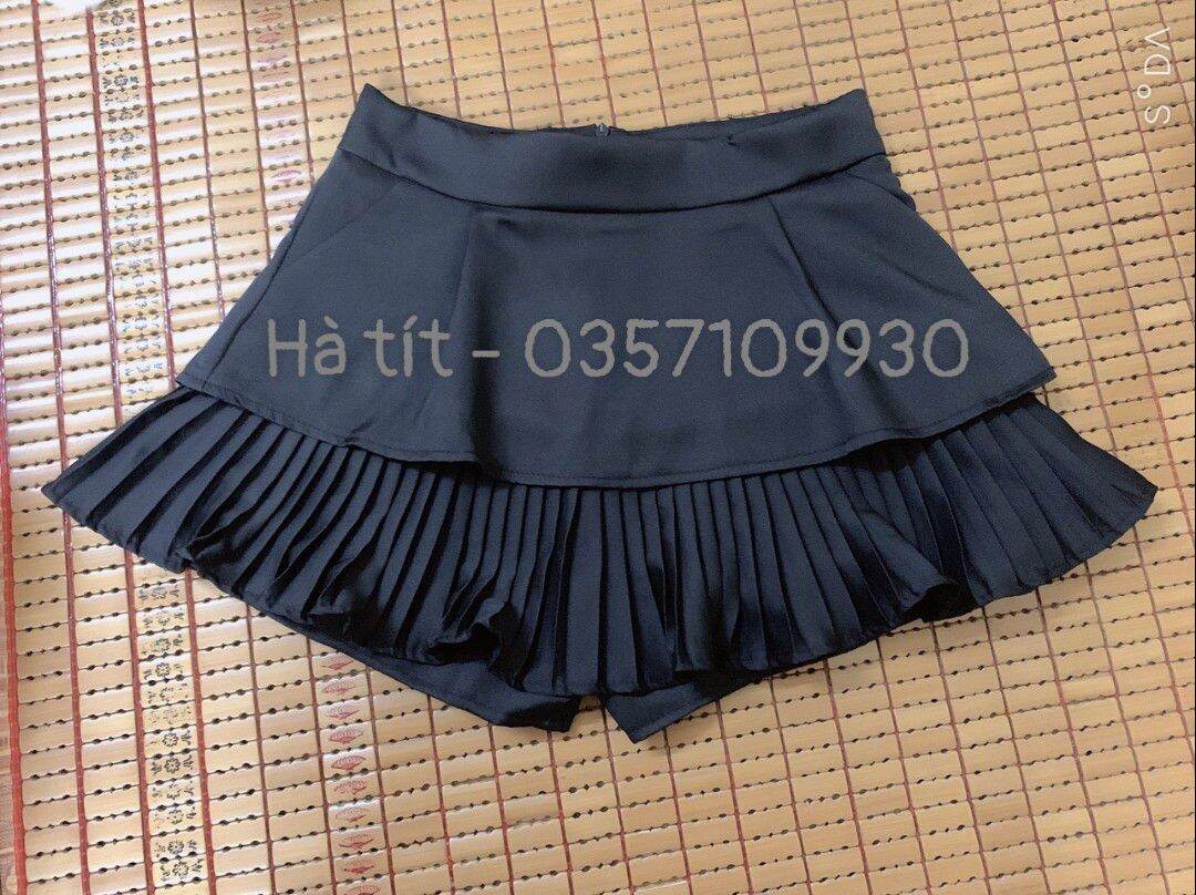Chân váy 2 tầng xếp li dưới kèm ảnh thật (hàng có size)