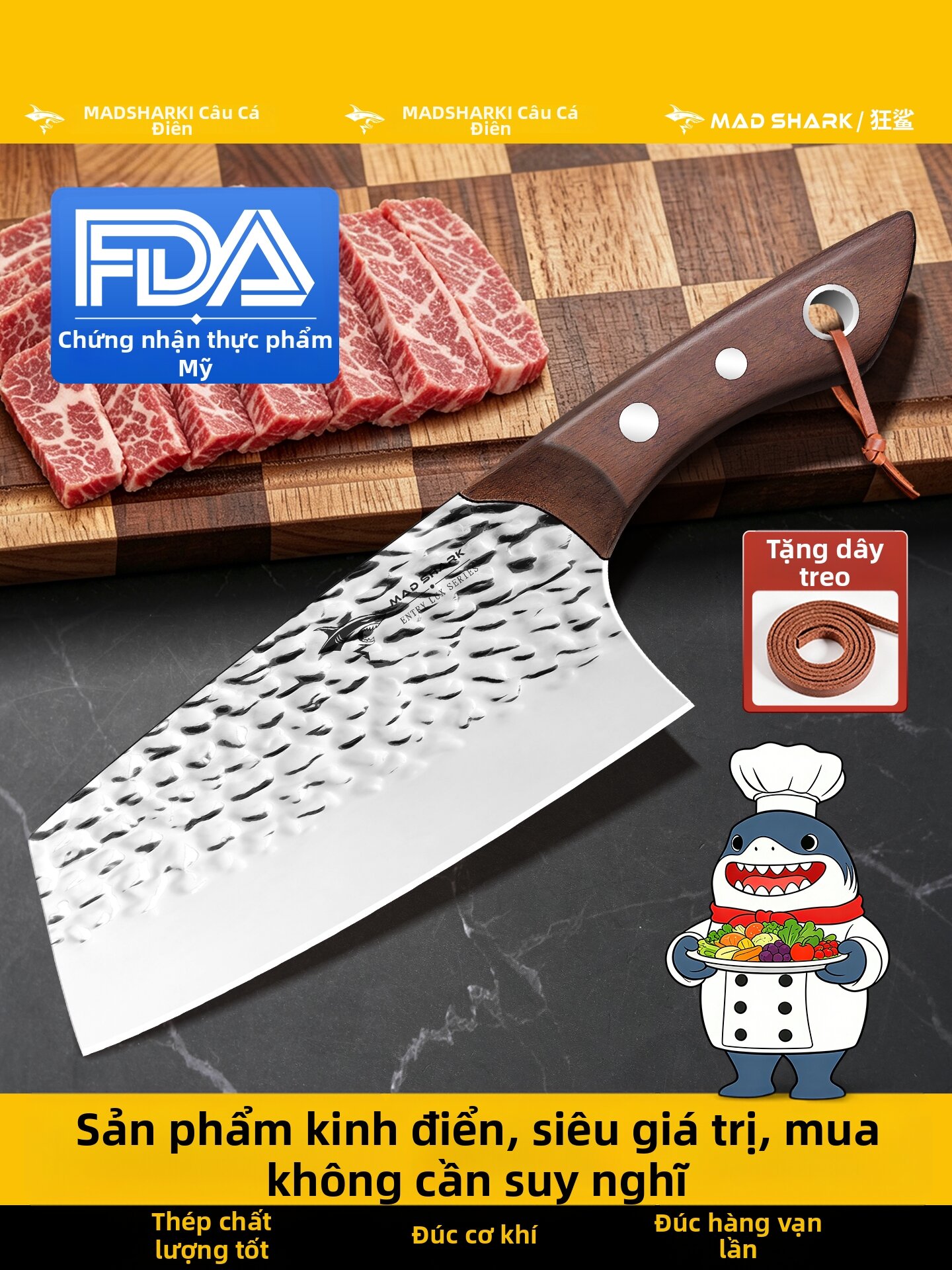 Mad Shark | Chef Forged Ultra Sharp Stainless Steel Kitchen Knife