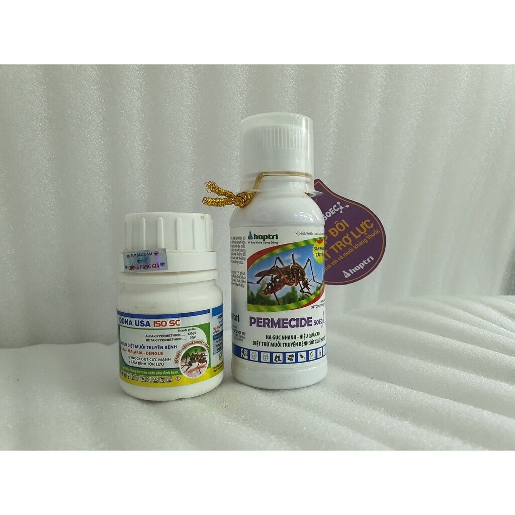 Combo 2 chai thuốc diệt muỗi PERMECIDE 50EC (100ml) + DONA USA 150SC (50ml)