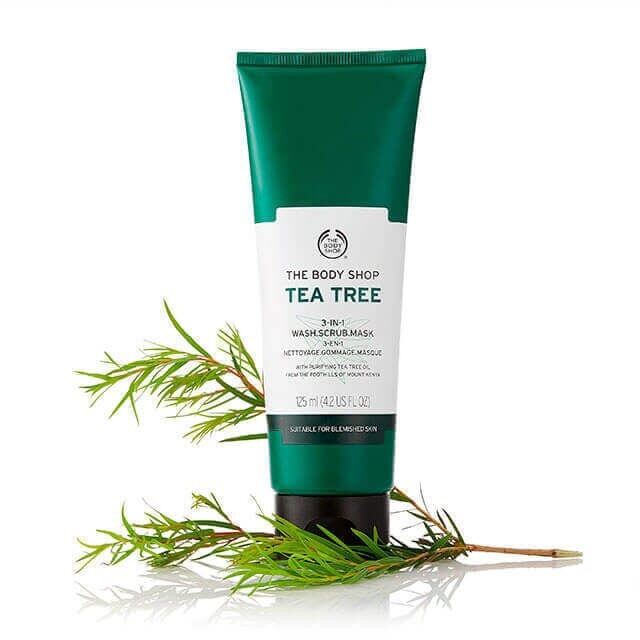 Tẩy tế bào chết THE BODY SHOP Tea Tree 3-in-1 wash scrub mask 125ml