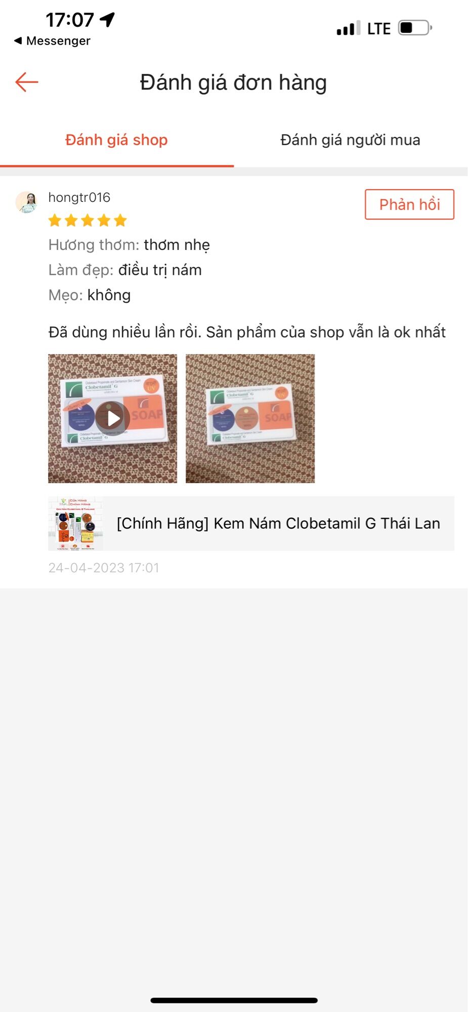 [CHÍNH HÃNG] Kem Nám Clobetamil G Thái Lan