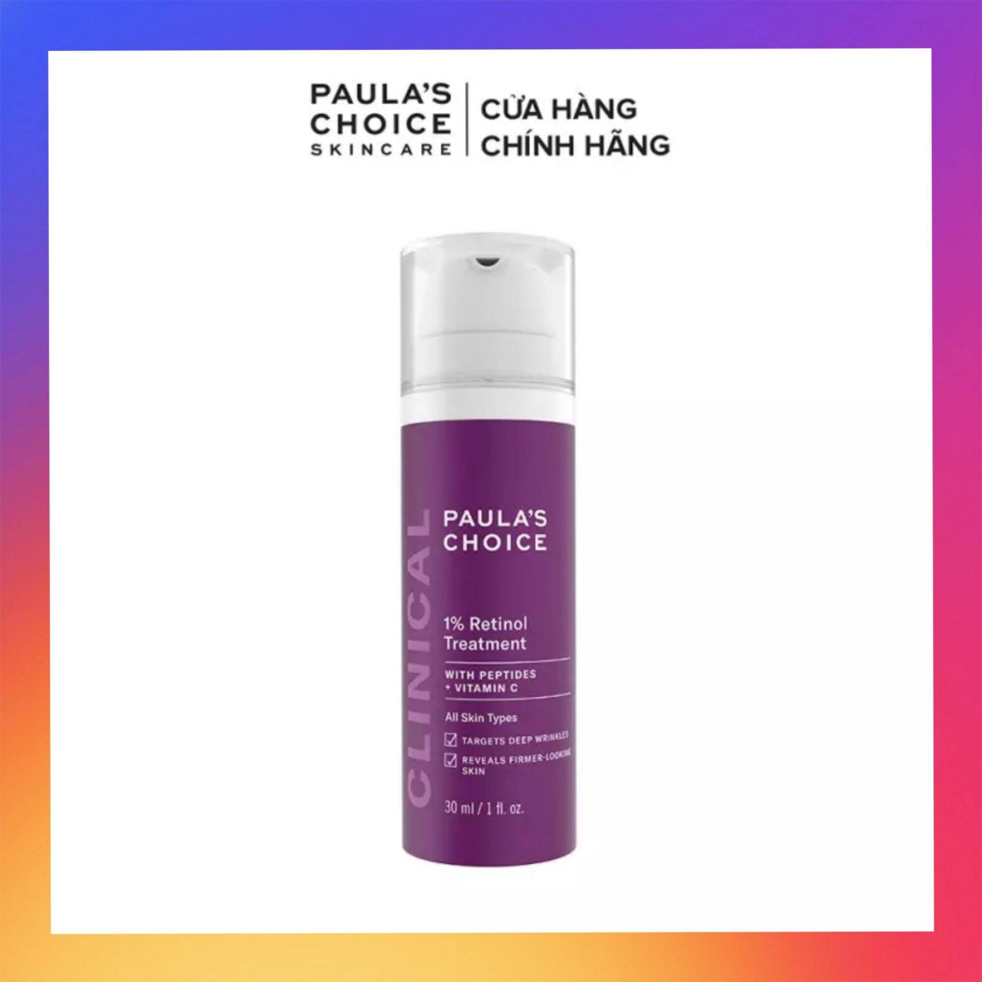 [Hcm][ Freeship Max ] Tinh Chất Paula’s Choice Ngừa Lão Hóa Nám & Nếp Nhăn 30Ml Clinical 1% Retinol Treatment 30Ml