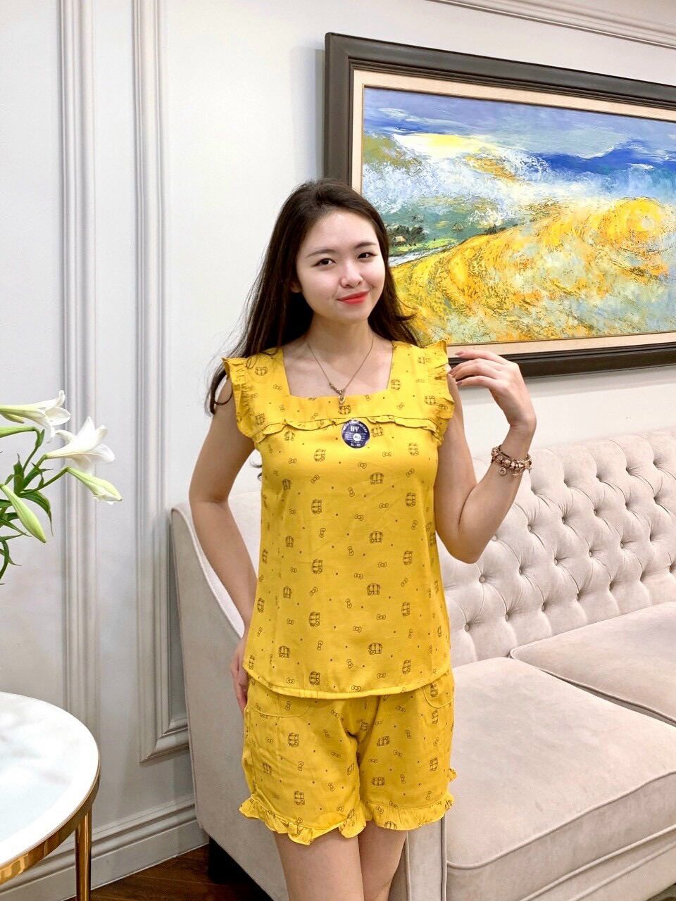 Bộ đùi đũi tơ mặc nhà