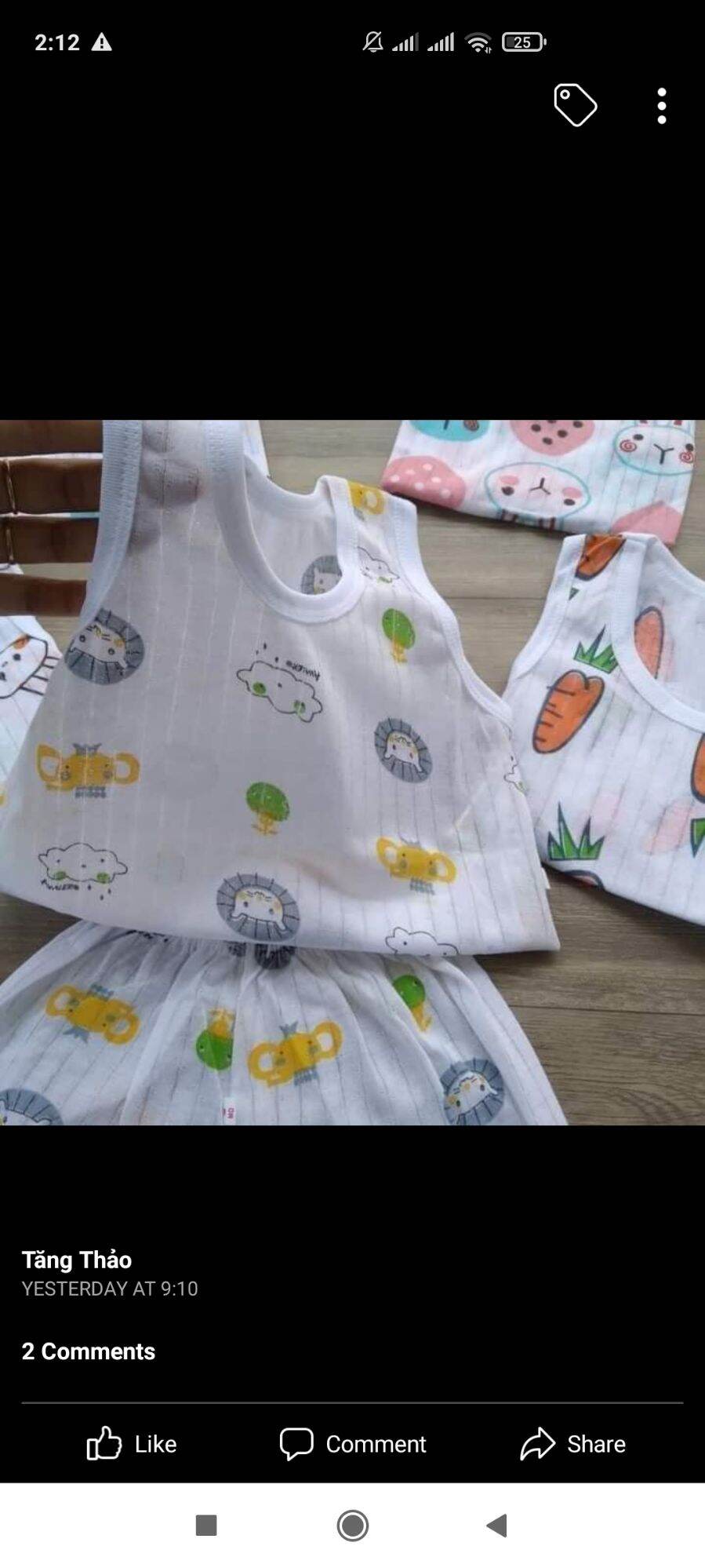 4 bộ cotton giấy ba lỗ cho bé size từ 5-7kg