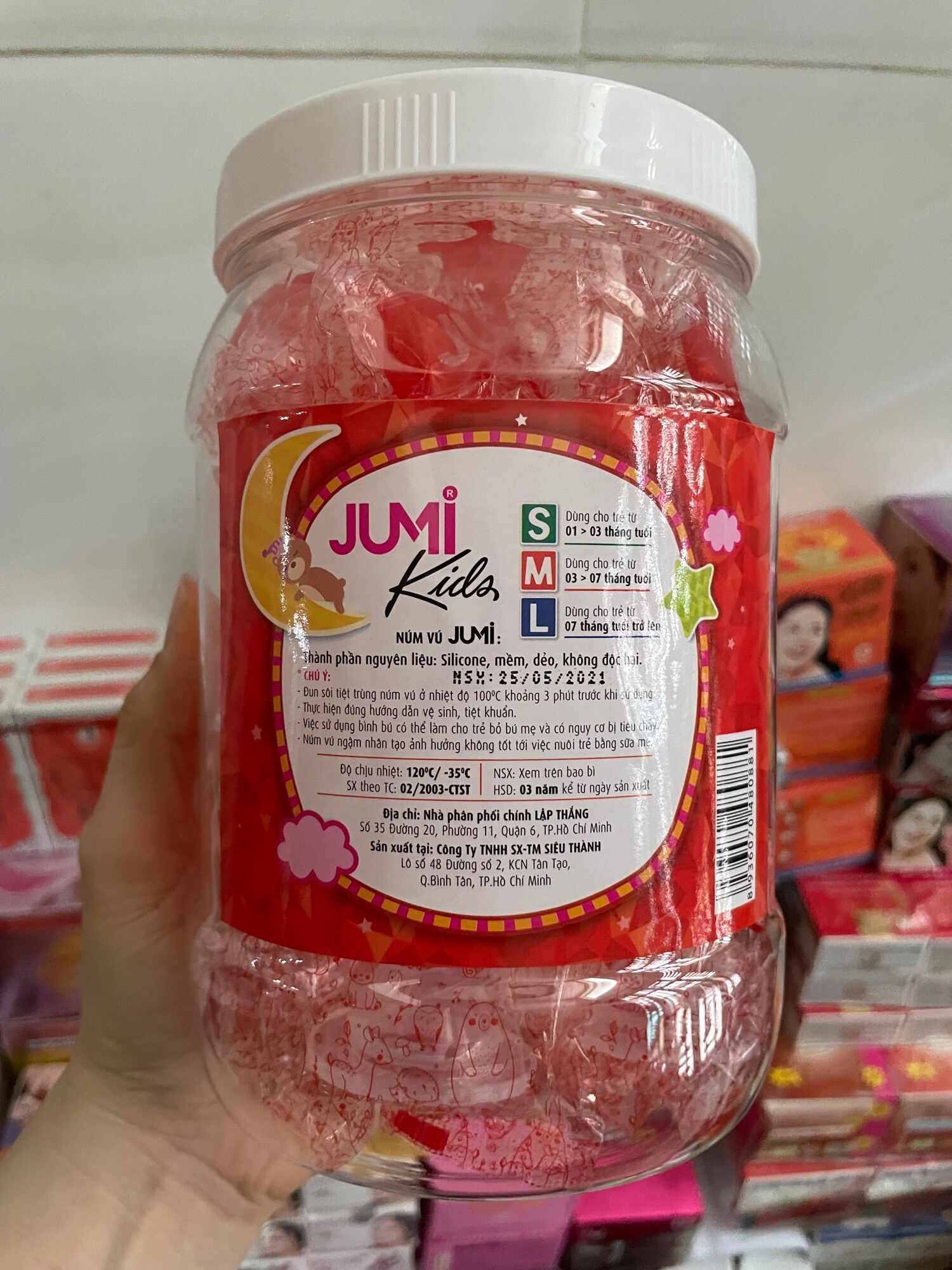 Hộp 30 núm vú jumi kid size m