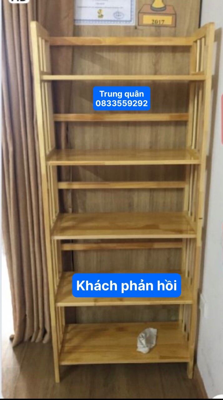 Kệ gỗ 5 tầng 65cm gỗ tự nhiên