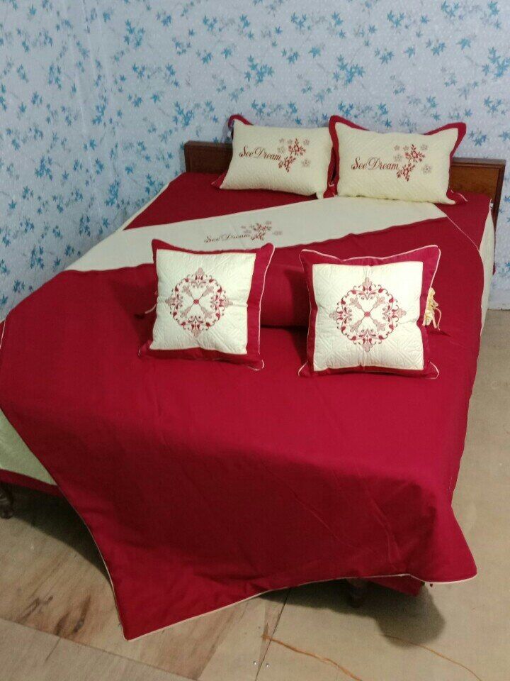 Bộ Chăn Ga Gối SaTin 5 Món Cao Cấp( 1 Chăn, 1 Drap, 2 Vỏ Gối Nằm, 1 Vỏ Gối Ôm)