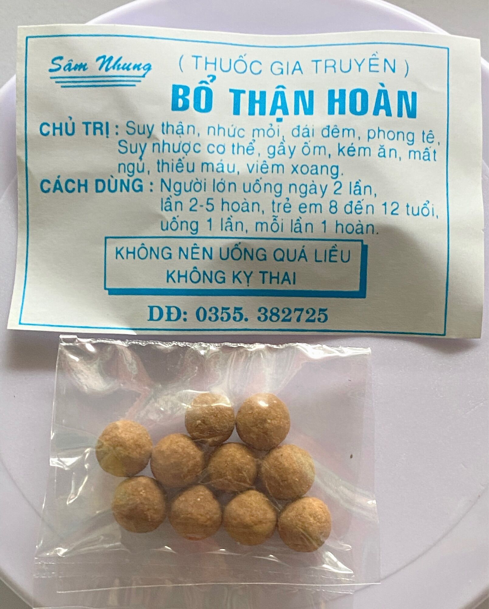 Bổ thận hoàn dạng viên 100 gói đỗ thái nam