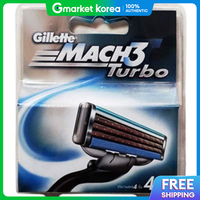 Gillette | Lưỡi dao cạo Gillette Mach3 Turbo 3 lưỡi (vỉ 4 lưỡi) - Dụng cụ cạo râu, dao cạo, c