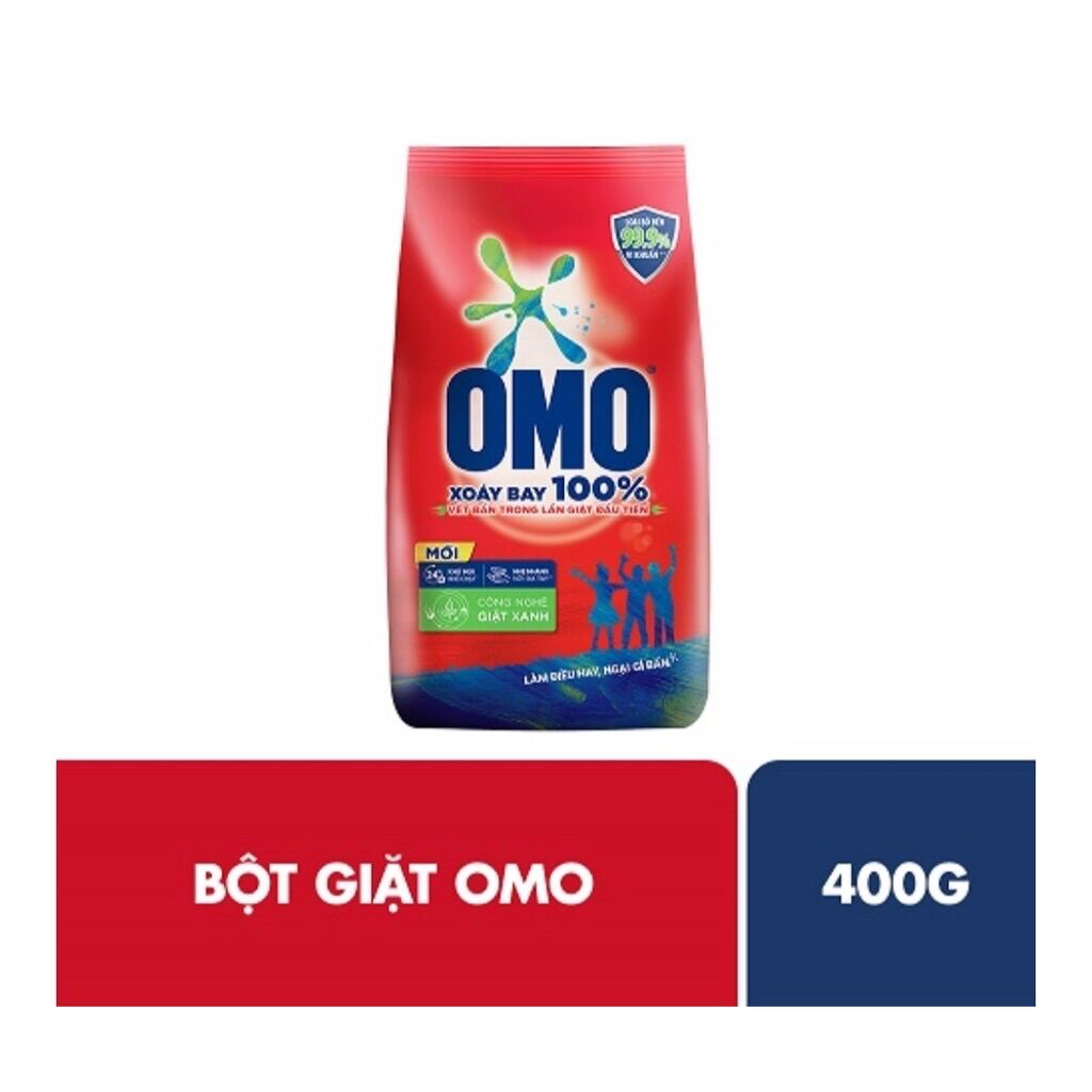 Bột giặt OMO sạch cực nhanh dạng túi đỏ 400g