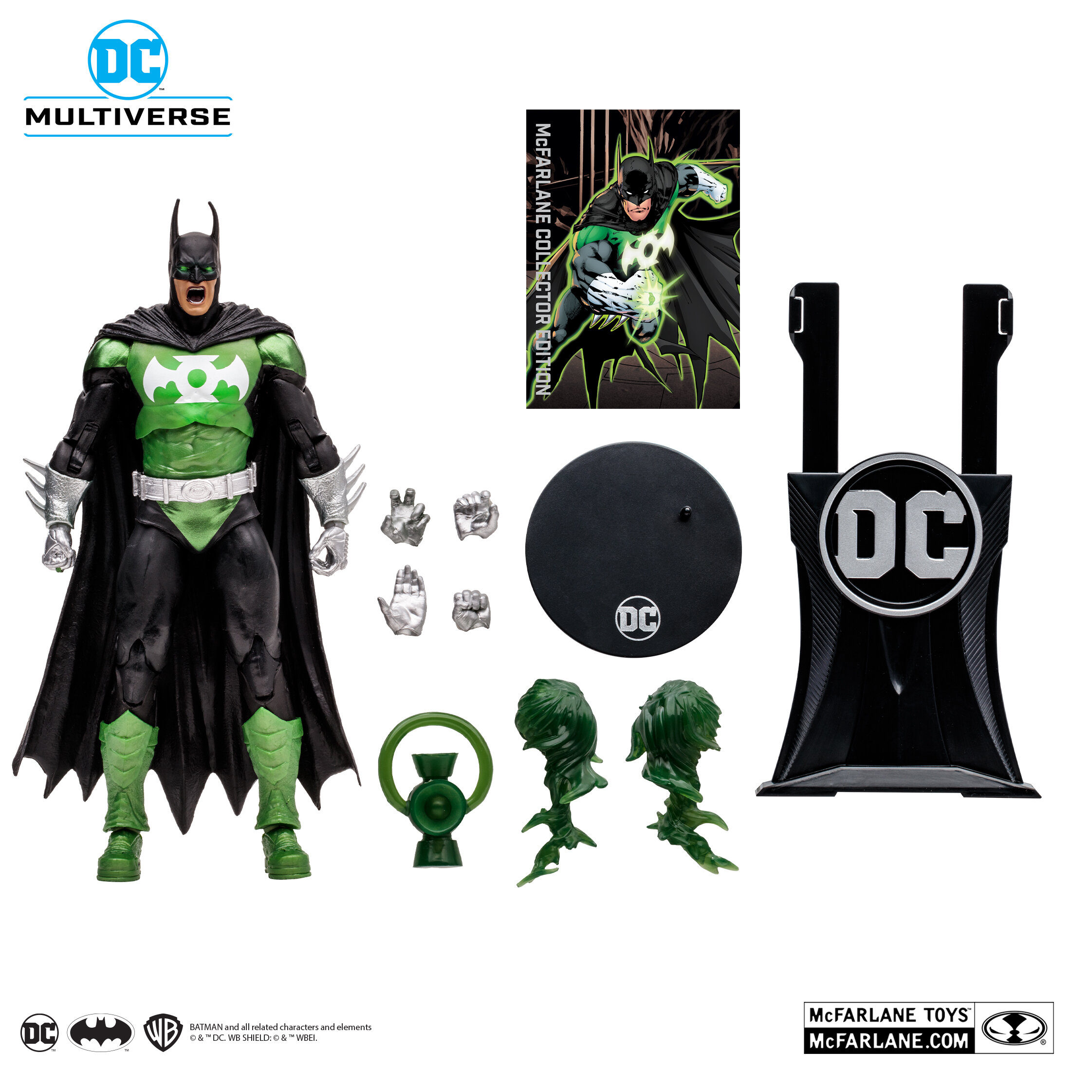 Mcfarlane đồ chơi Collector của loạt Batman như Đèn Lồng Màu Xanh Lá Cây DC multiverse 7-inch di chuyển hình
