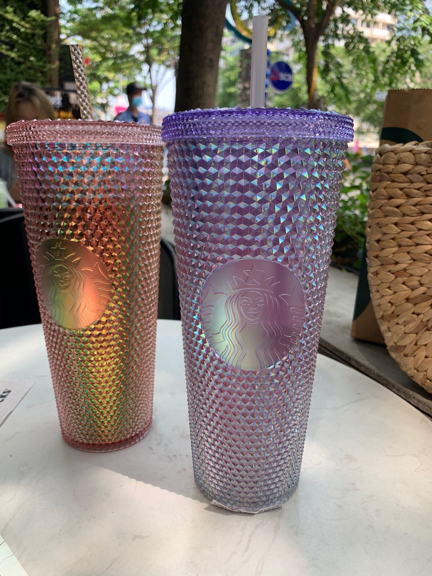 LY STARBUCKS STUDDED TÍM KOREA MÙA SAKURA 24oz