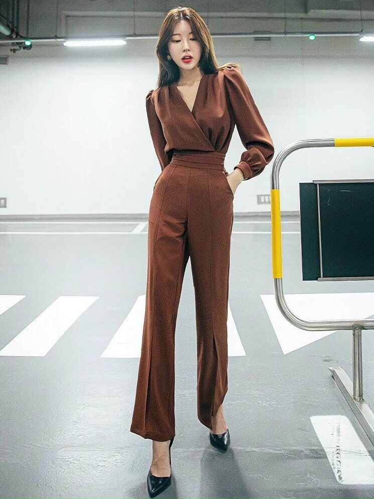 Jump dài cổ V tay dài bo phồng S.MLXL