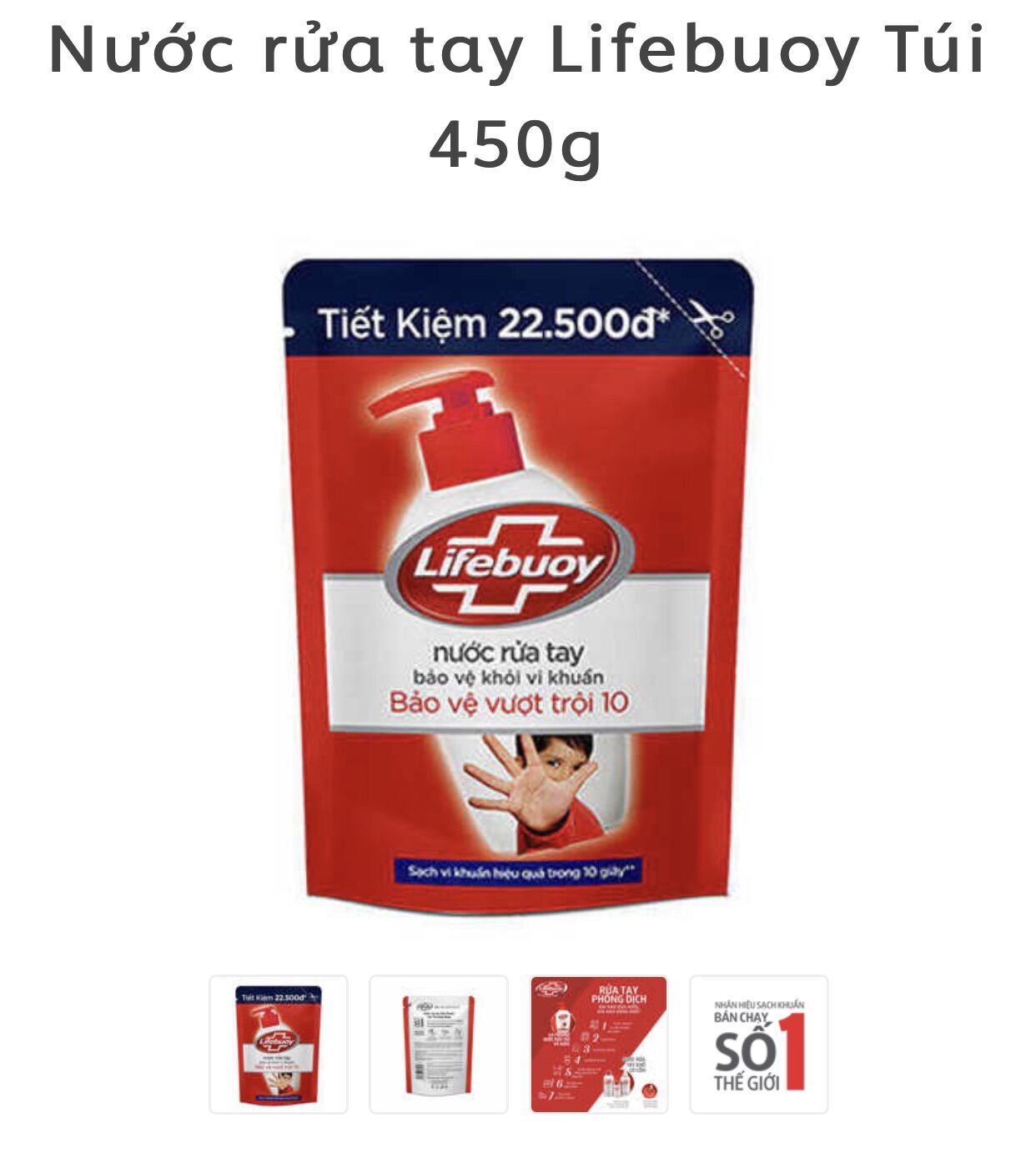 Combo Nước Rửa Tay Lifebuoy Túi 450G Và Bình Đựng 500Ml