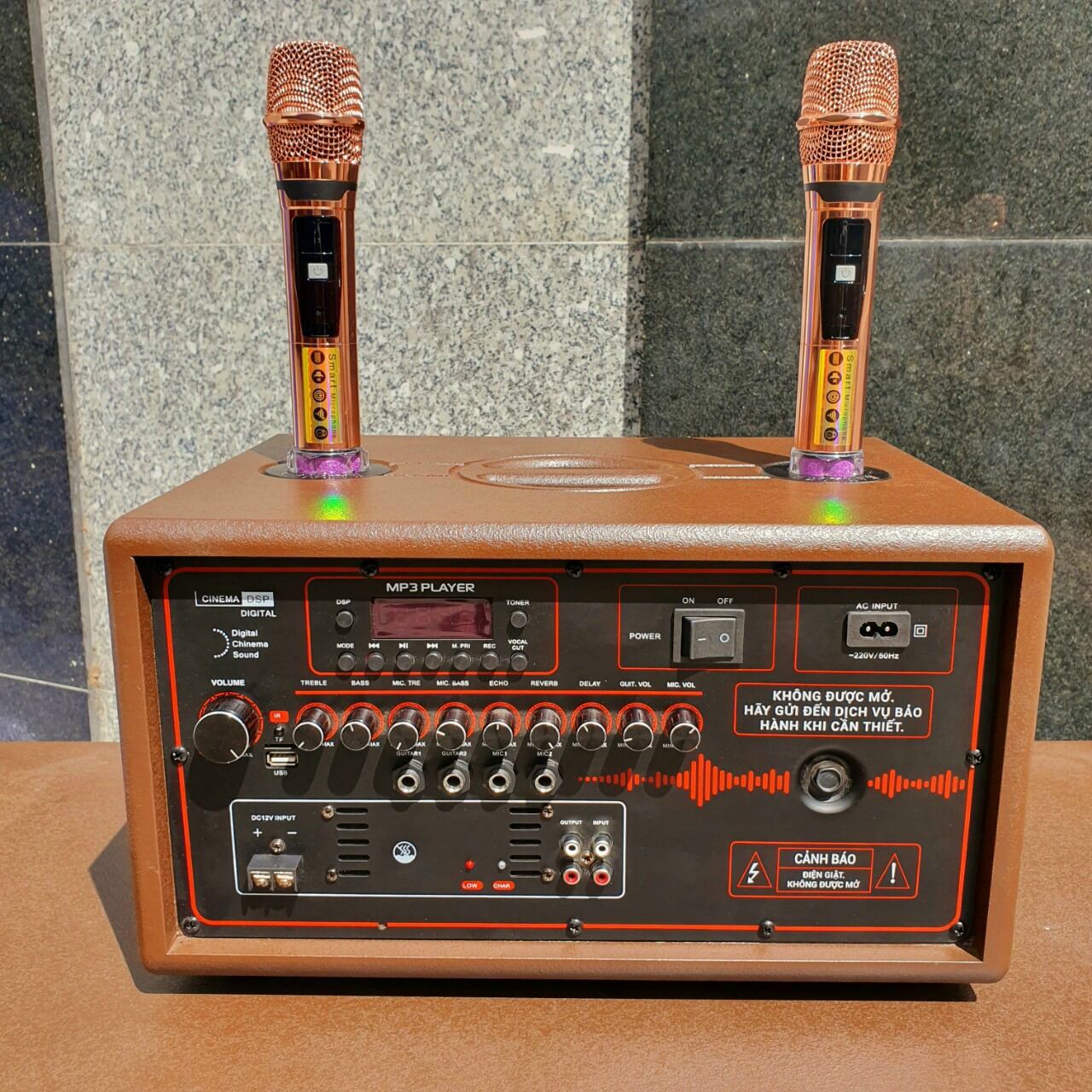 Vỏ amly+Mạch Reverb+ micro Kim loại UHF