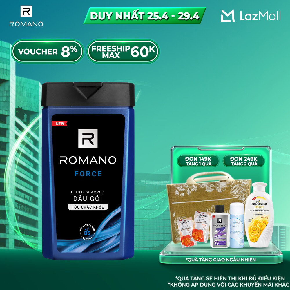 Dầu gội hương nước hoa Romano Force 380g