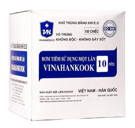 Bơm kim tiêm ống chích sử dụng 1 lần 1cc, 3cc, 5cc, 10cc (Bơm Tiêm Vô Trùng Vinahankook)