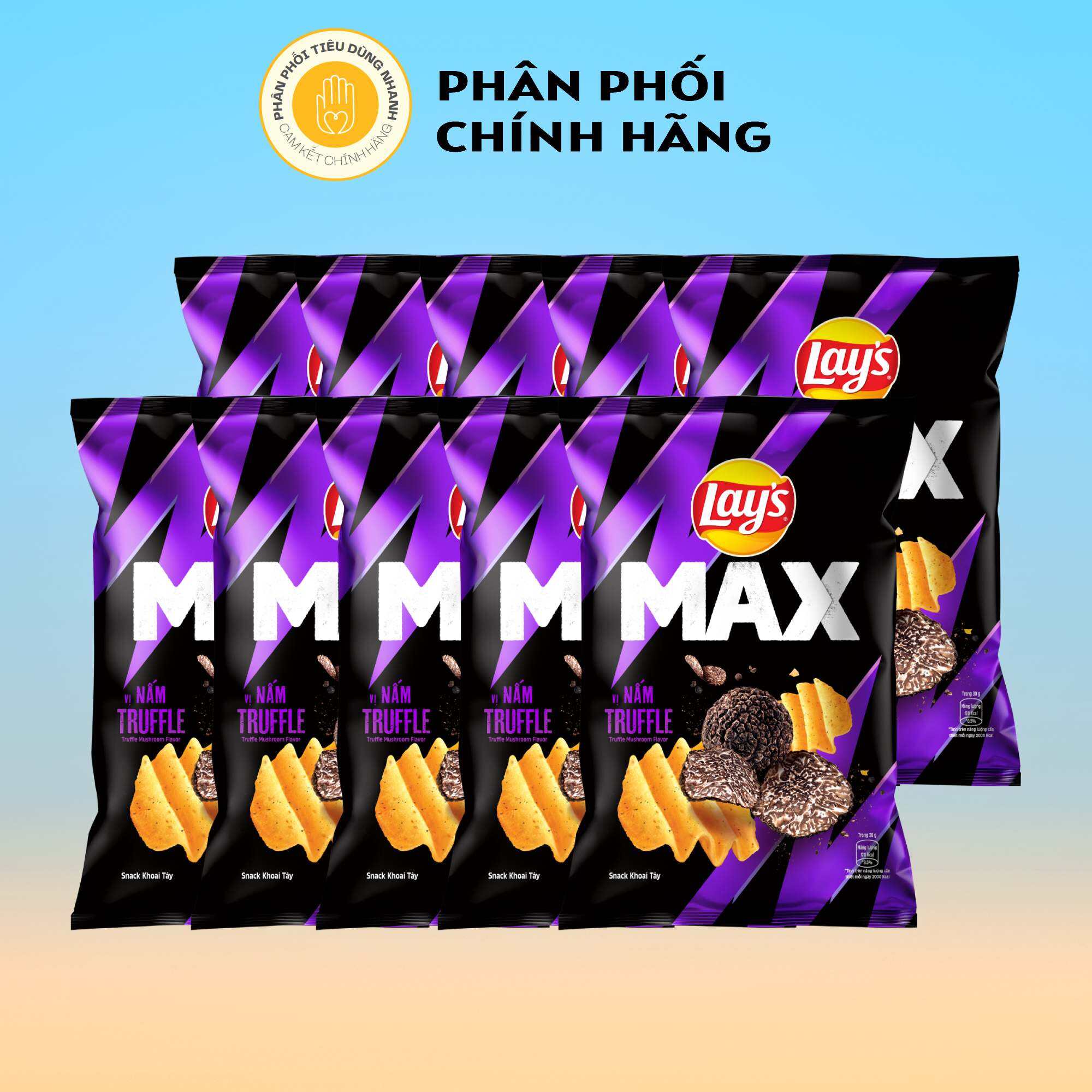 Bịch 10 Gói Bánh Snack Khoai Tây Lay s Max 42g gói _ Vị Nấm Truffle