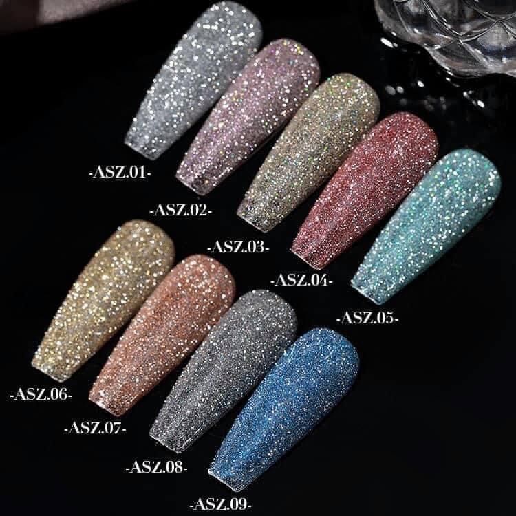 [ Siêu rẻ] Set Sơn Gel Nhũ Flash 9 màu siêu bắt sáng. Chính hãng. Tặng kèm bảng màu.
