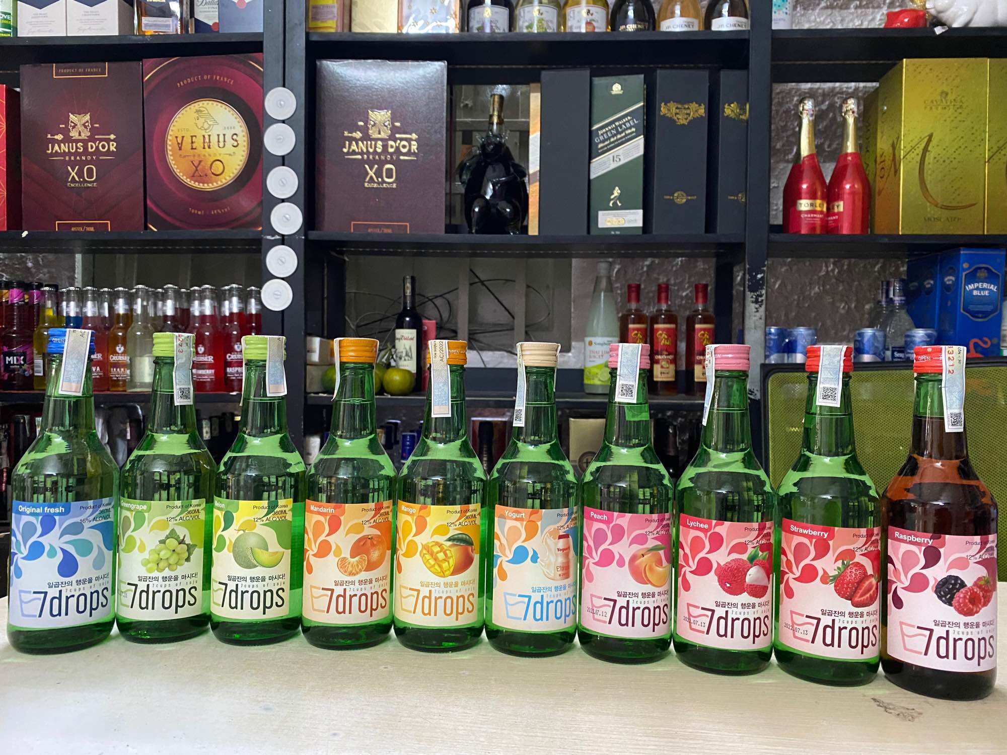 Thùng x 20 Chai Sô chu Soju Hàn Quốc 7drops 12% 360ml