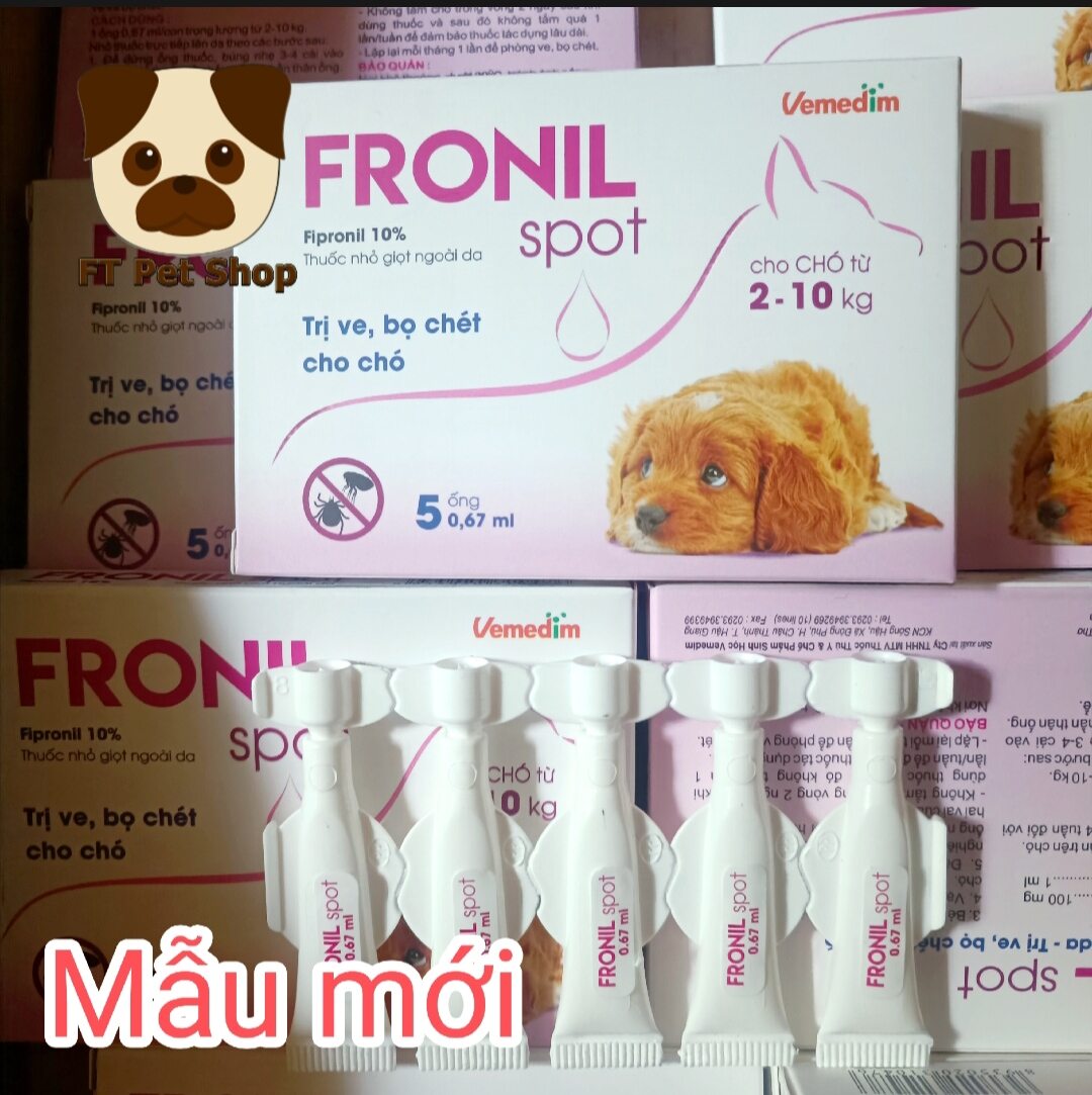 Nhỏ Gáy Phòng Diệt Ve Rận Bọ Chét Cho Chó Hộp 5 Ống Fronil Spot