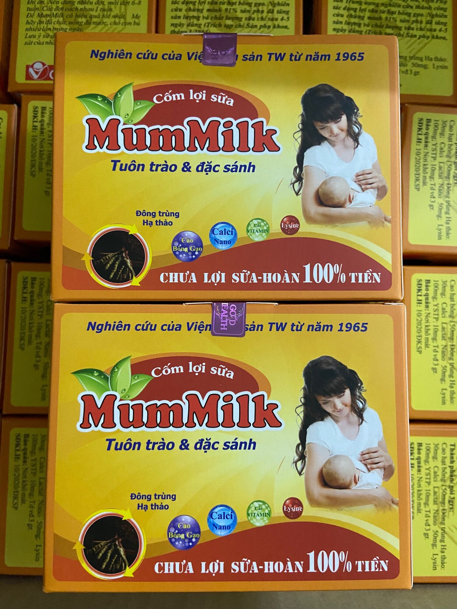 Cốm lợi sữa MumMilk đông trùng hạ thảo 🧡Bonmon🧡-1 hộp 20gói-chính hãng-ko lợi sữa hoàn tiền