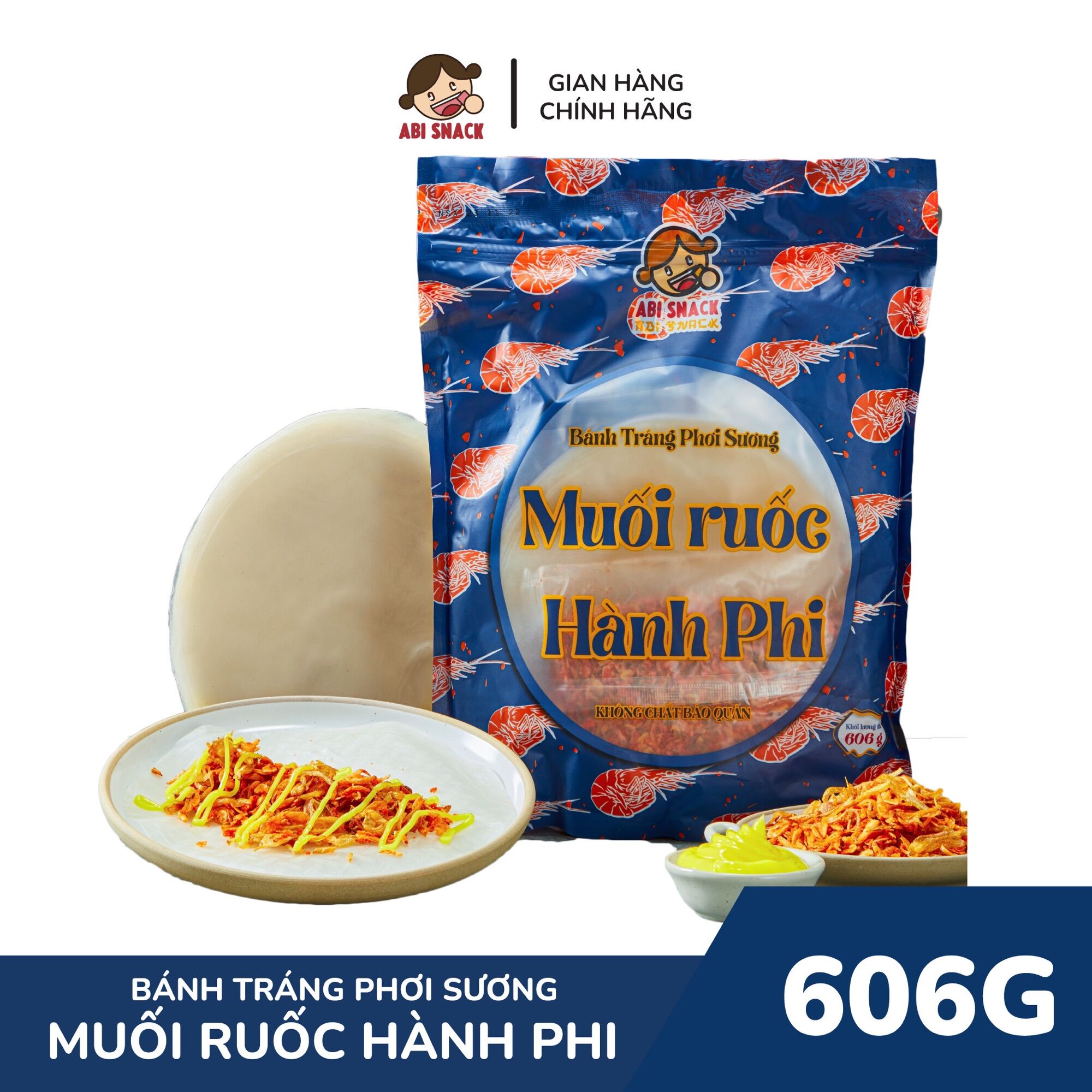 Bánh tráng phơi sương muối ruốc hành phi abi snack