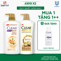 COMBO 2 DẦU GỘI CLEAR GỪNG & HOA CÚC VÀ 9 THẢO DƯỢC CỔ TRUYỀN 630G x2