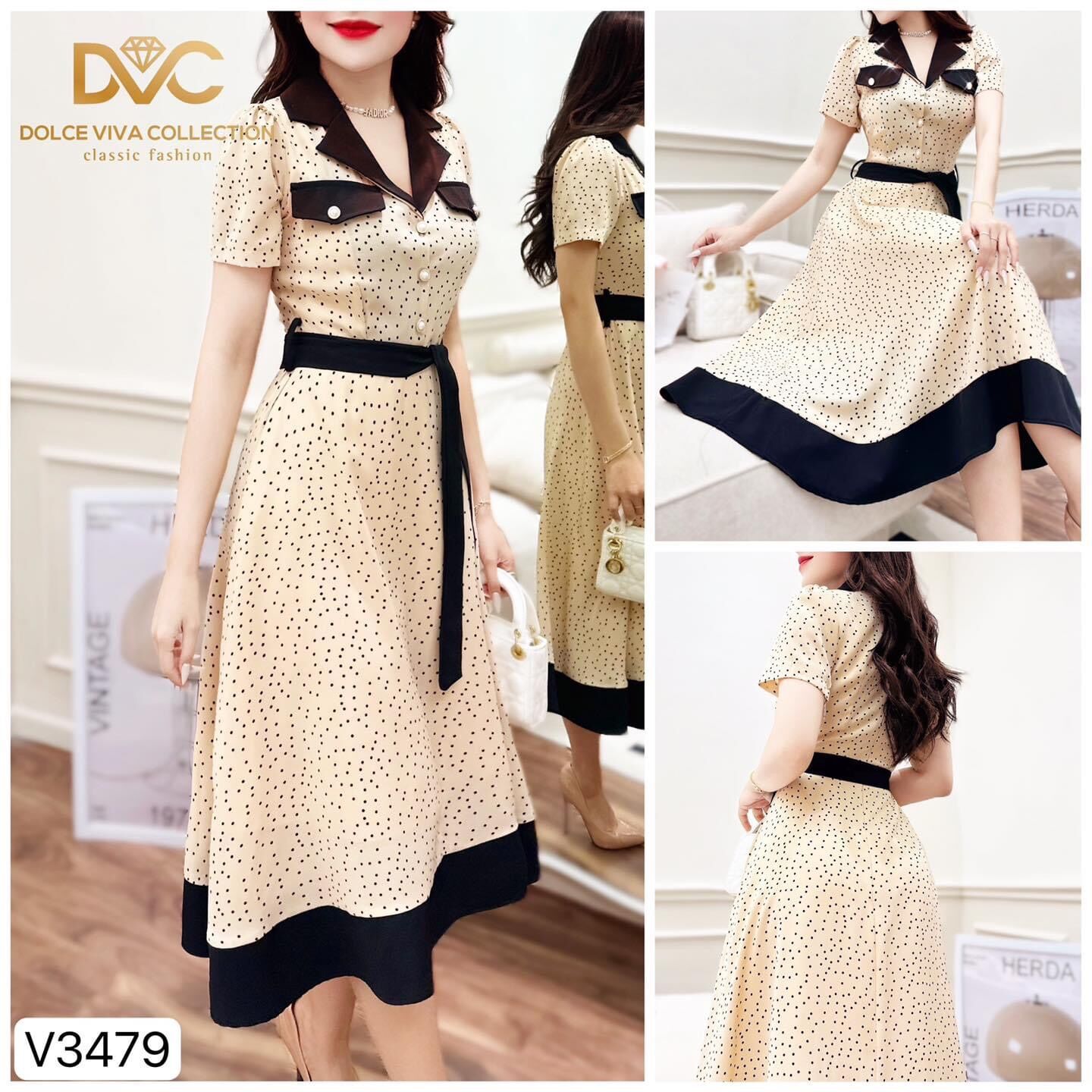 Váy xoè be chấm bi đến từ thương hiệu thời trang cao cấp