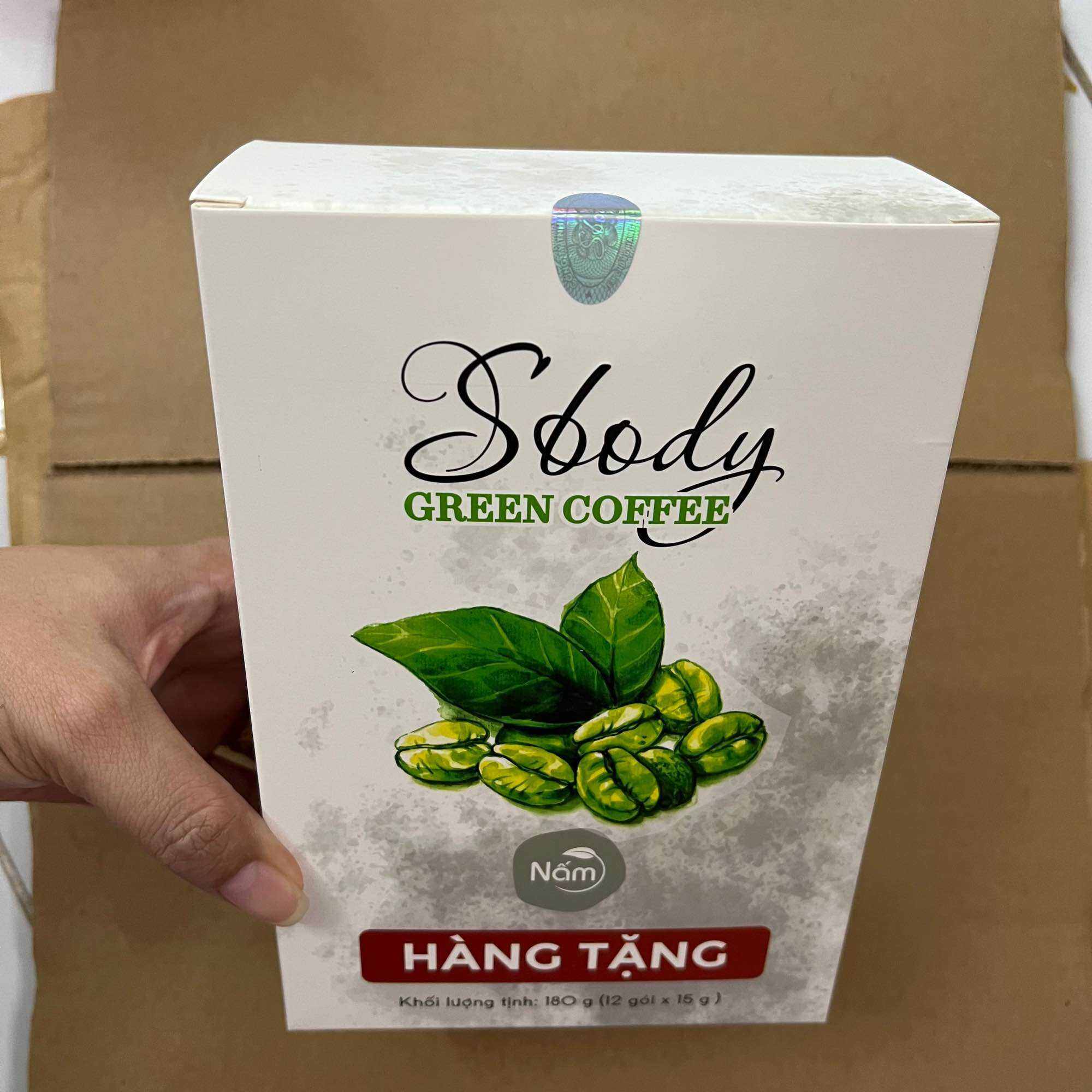 Cà phê giảm cân Sbody green coffee hộp 10 gói
